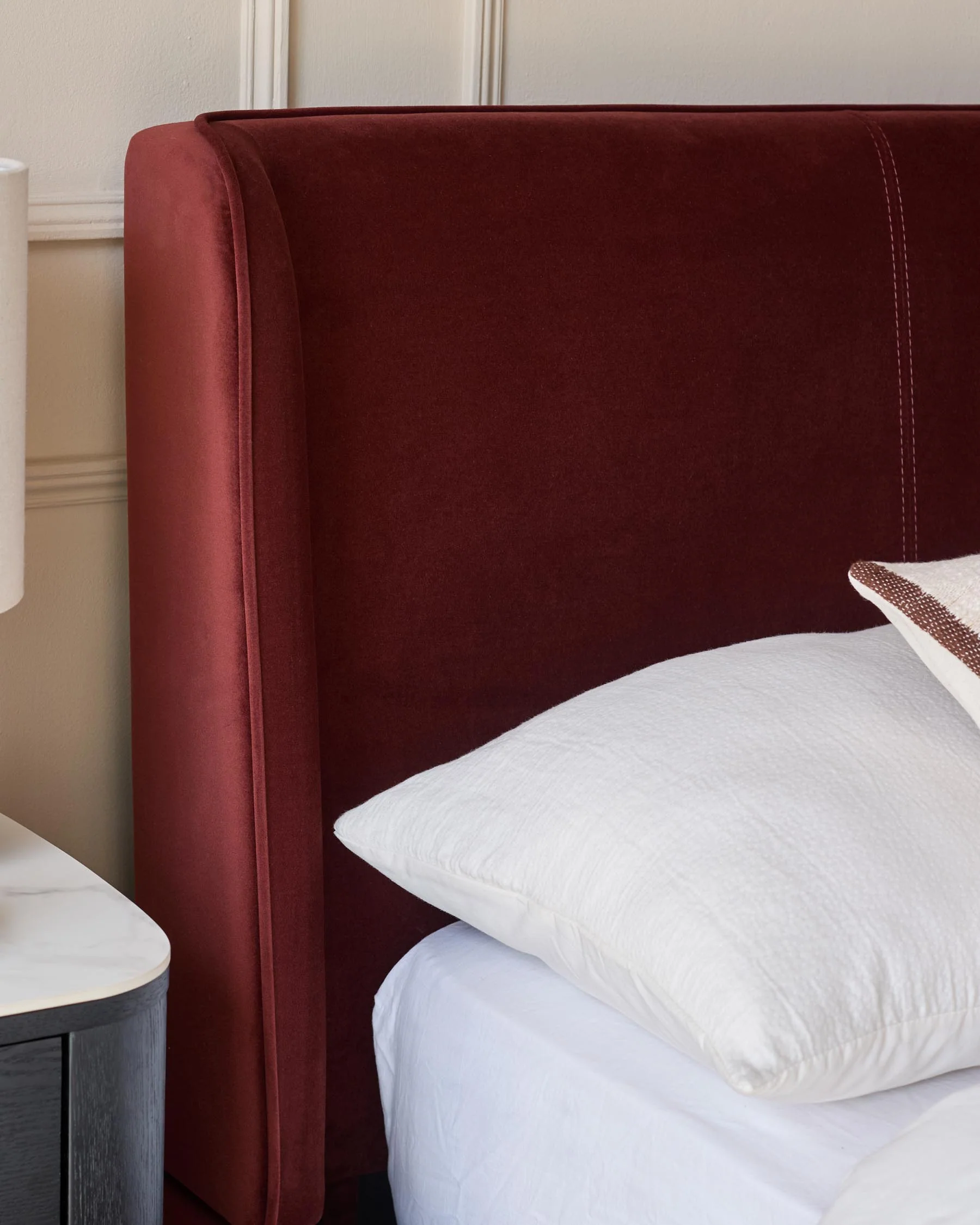 Paolo toffee red velvet double bed - Image 9