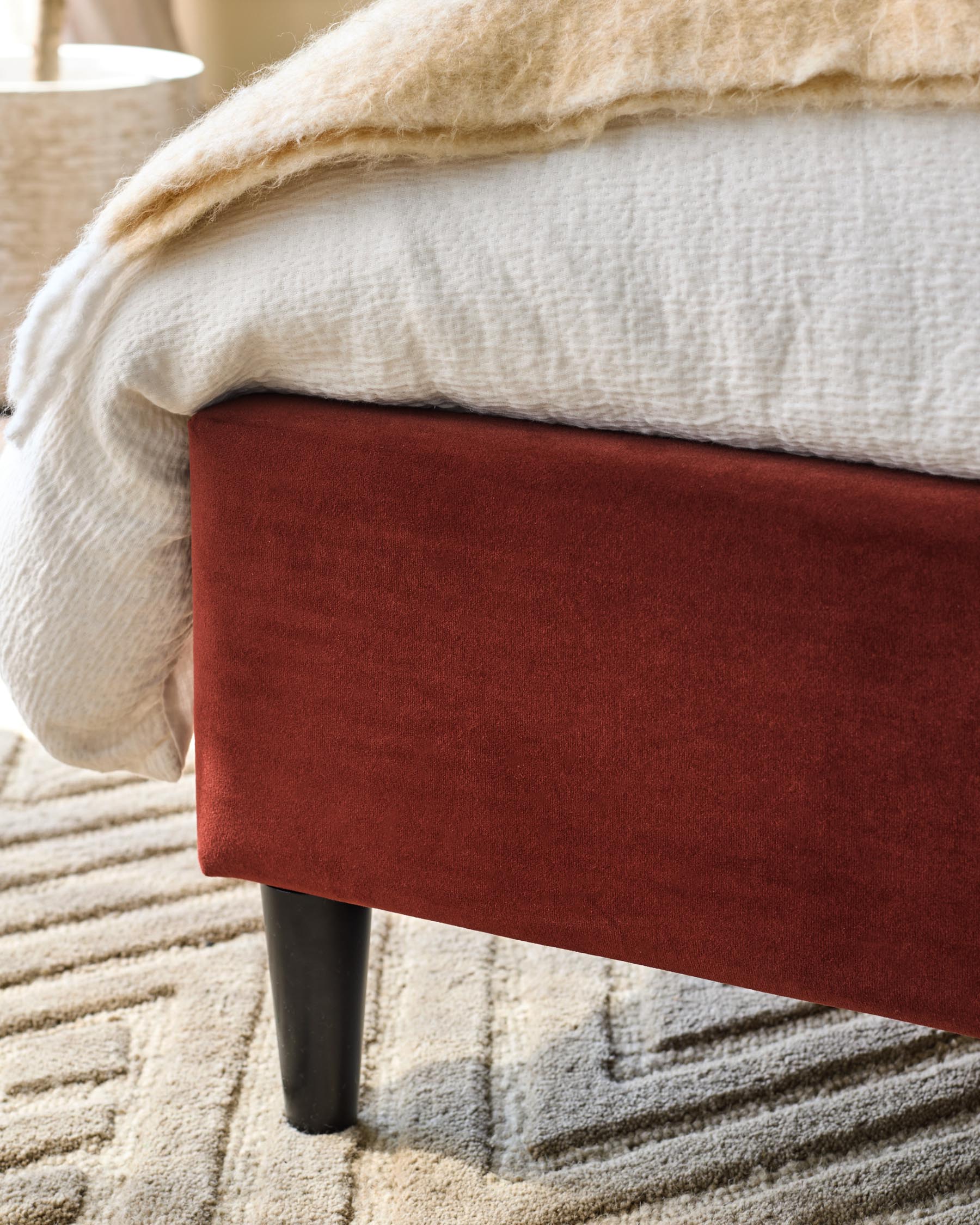 Paolo toffee red velvet super king bed - Image 6