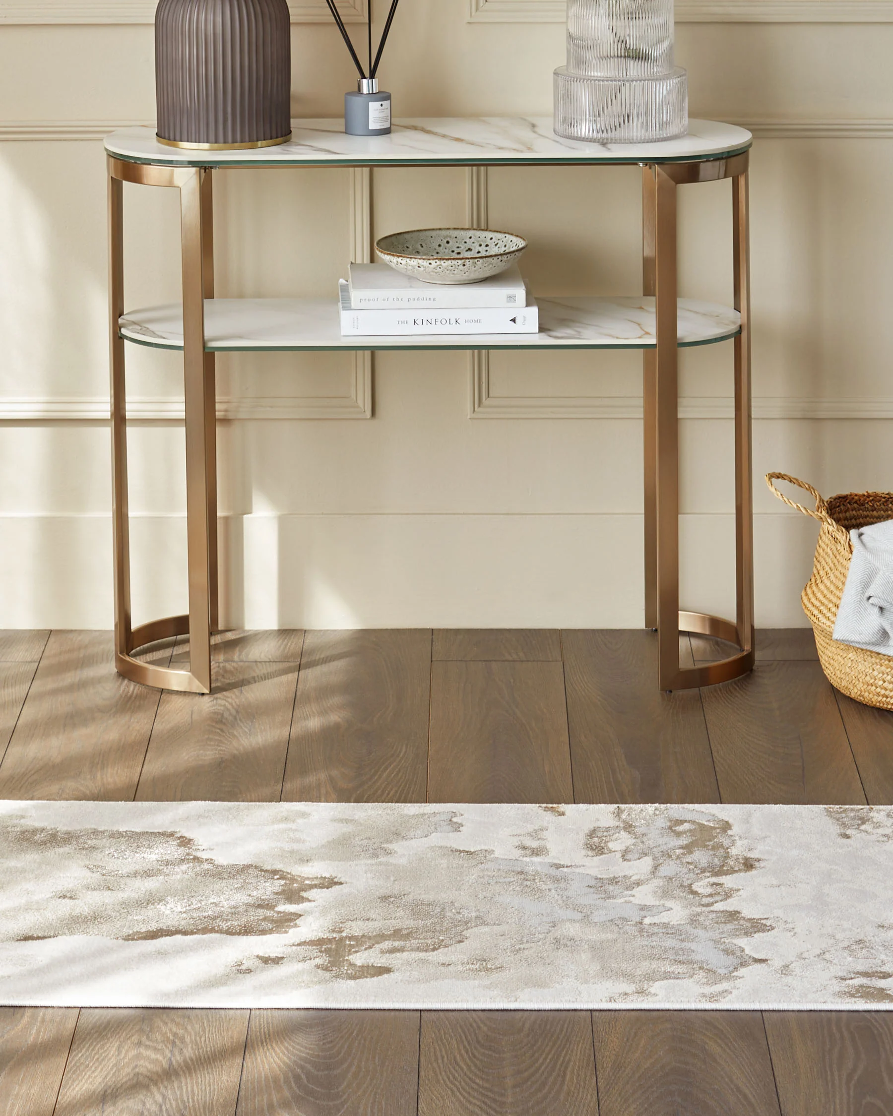 Perla soft gold textured runner rug - Image 4