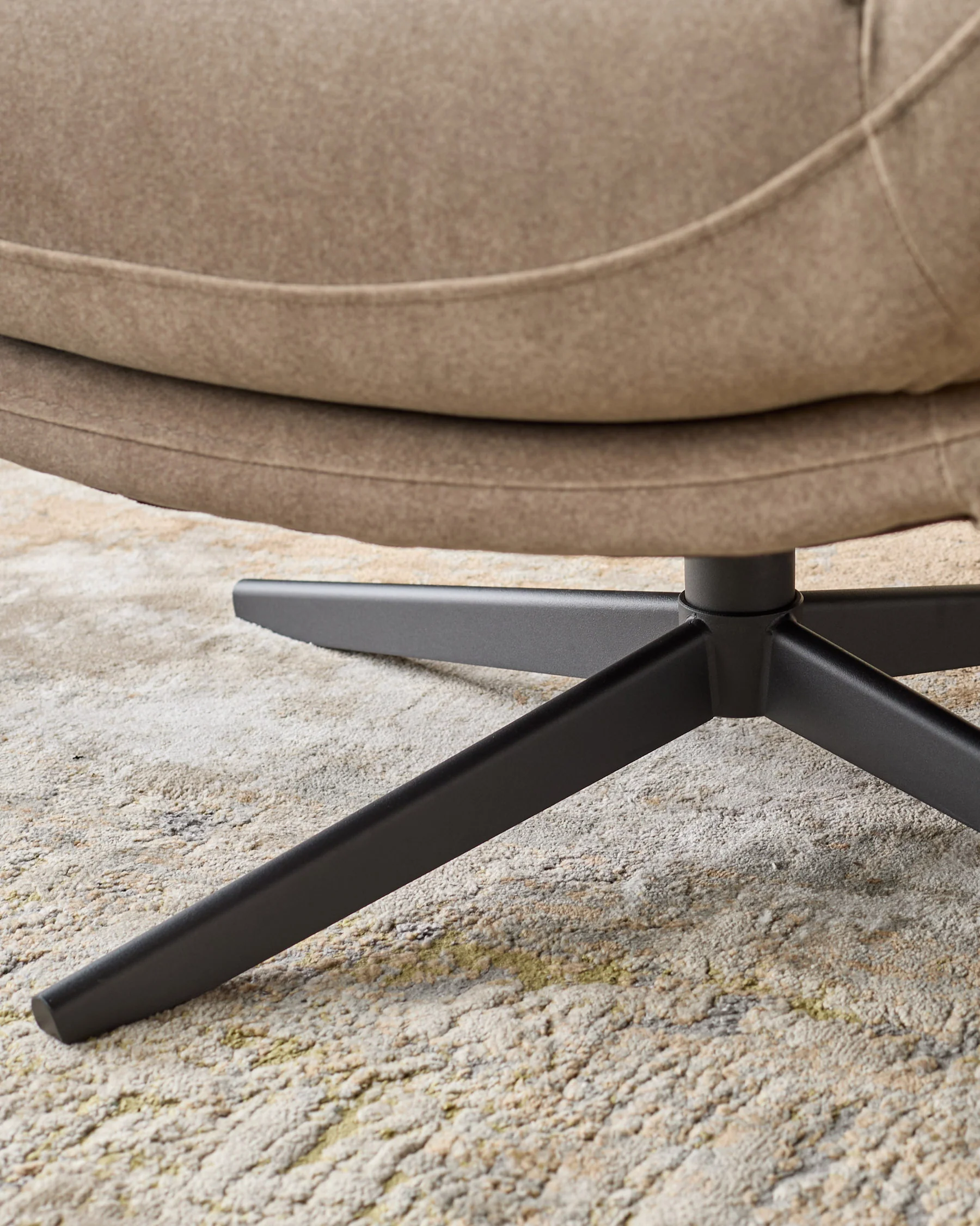 Piper mocha plush fabric occasional chair with footstool - Image 9