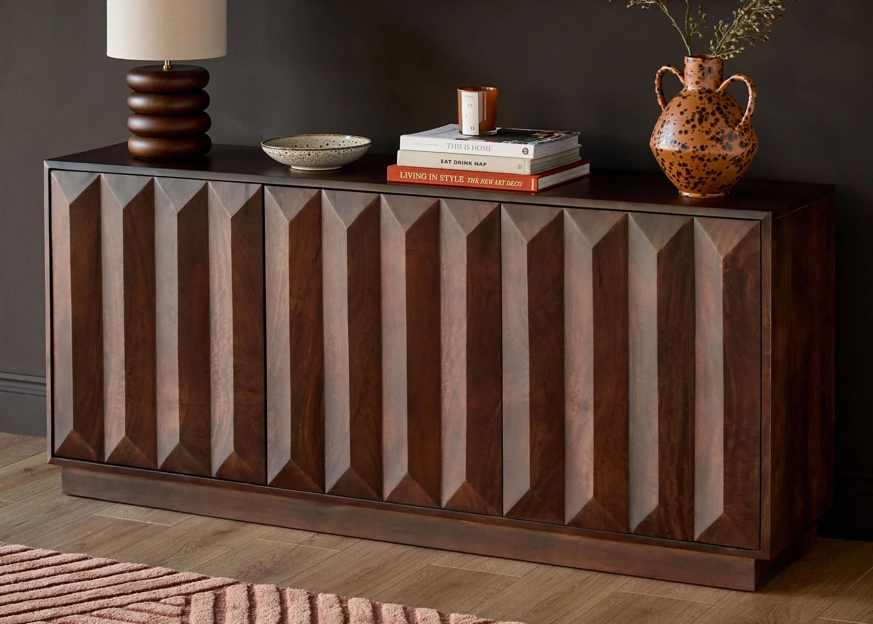 Ria dark wood large sideboard - Image 2