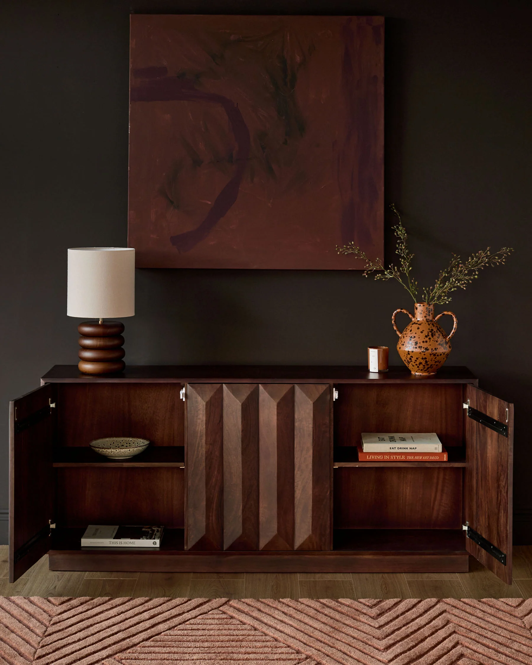 Ria dark wood large sideboard - Image 3