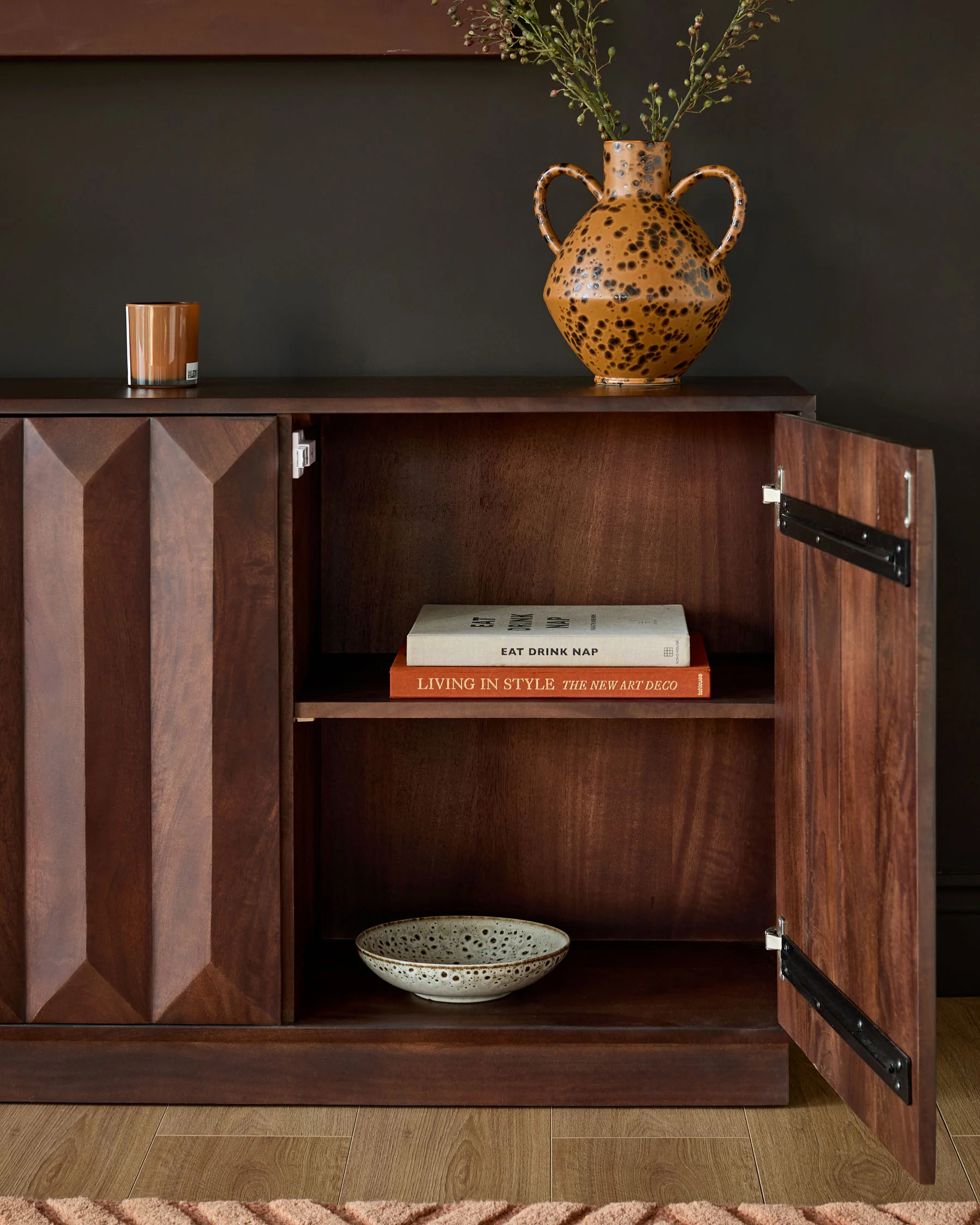 Ria dark wood large sideboard - Image 7