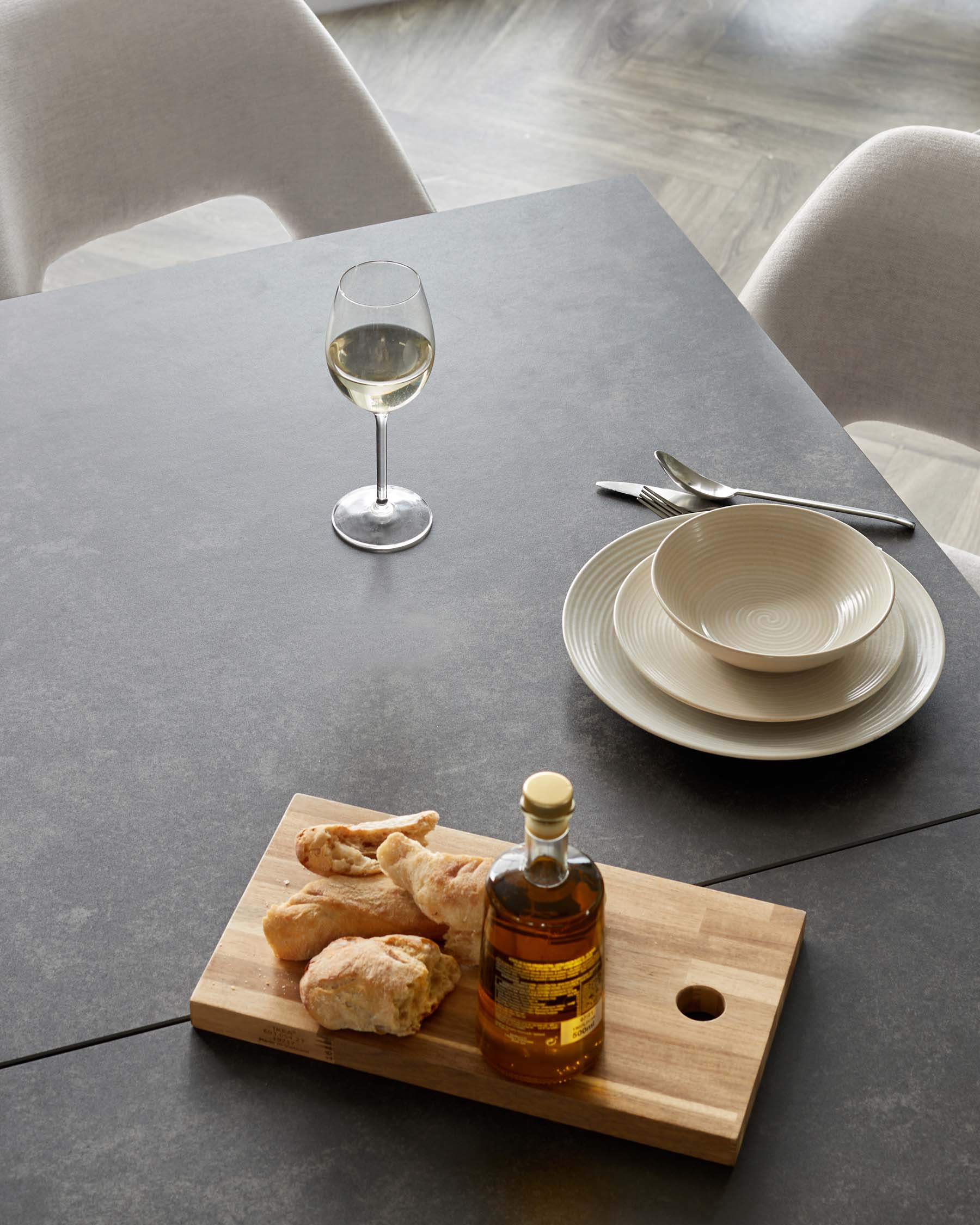 Riley dark grey ceramic 8 seater dining table - Image 6