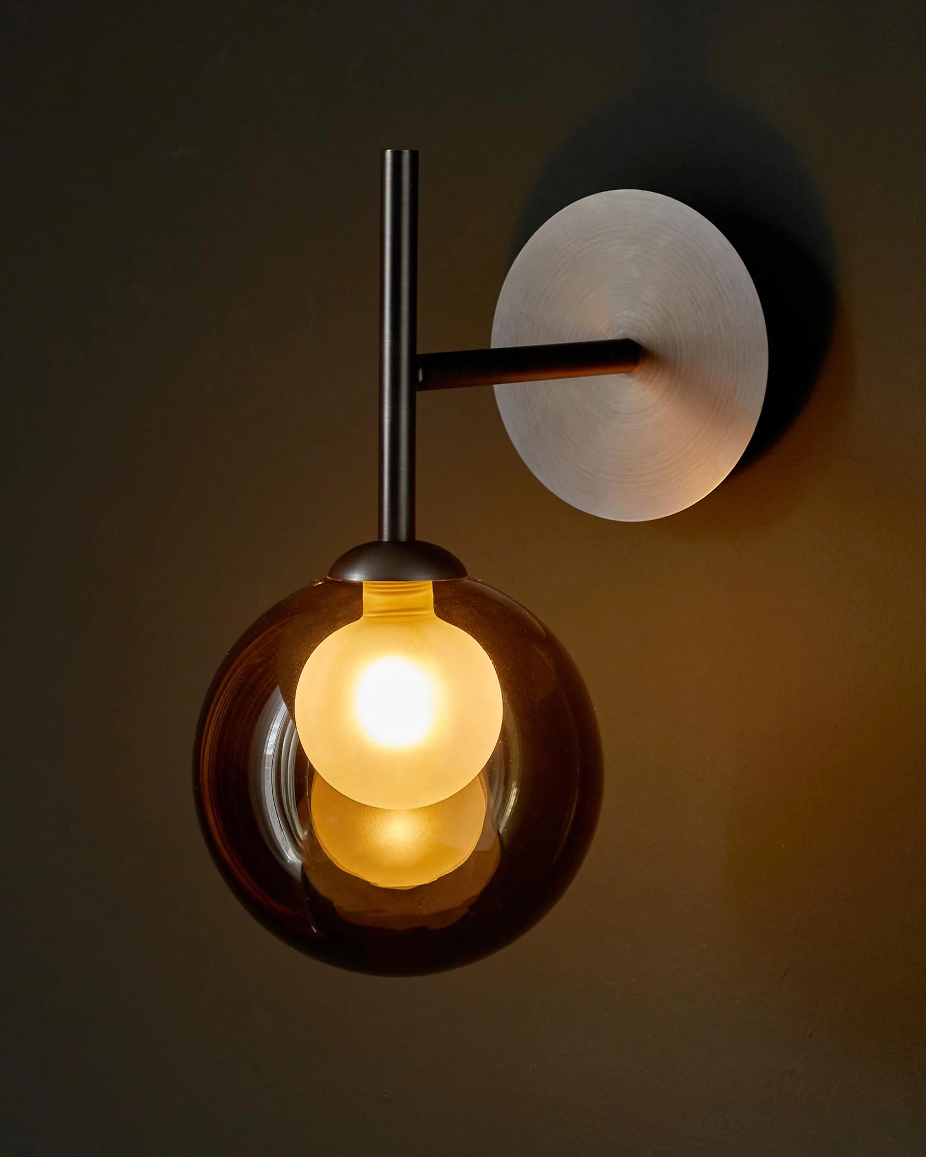 Riley mocha glass wall light - Image 2