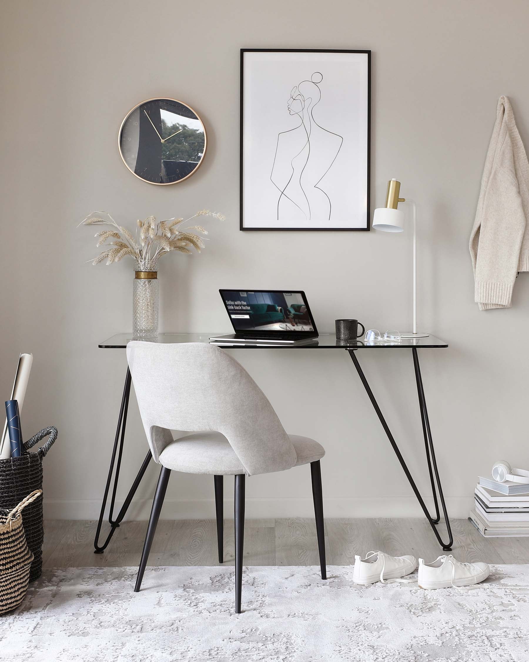 Ripple Glass And Matt Black Desk - Image 8