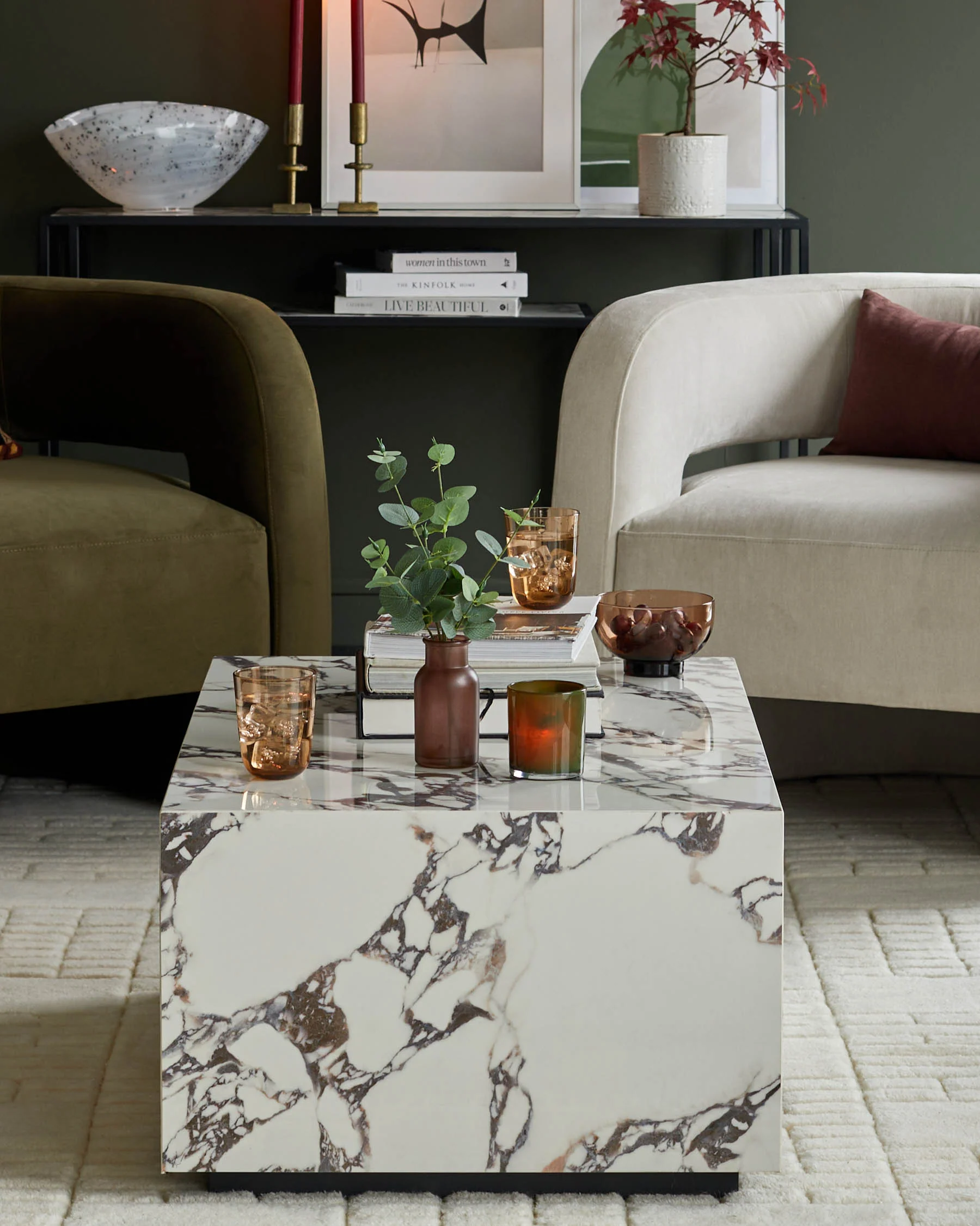 Russo white calacatta ceramic coffee table - Image 5