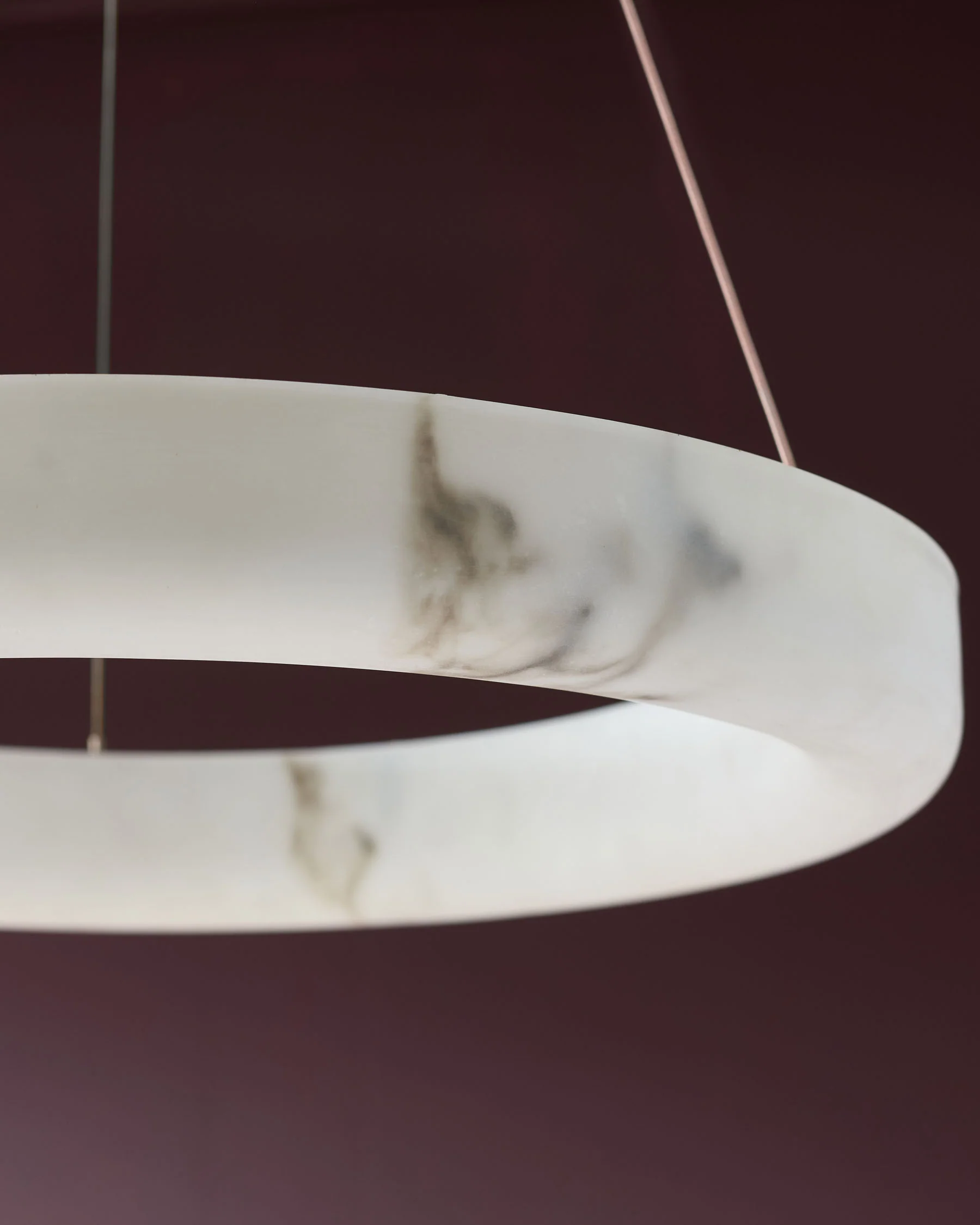 Sadie natural alabaster effect small round pendant light - Image 3