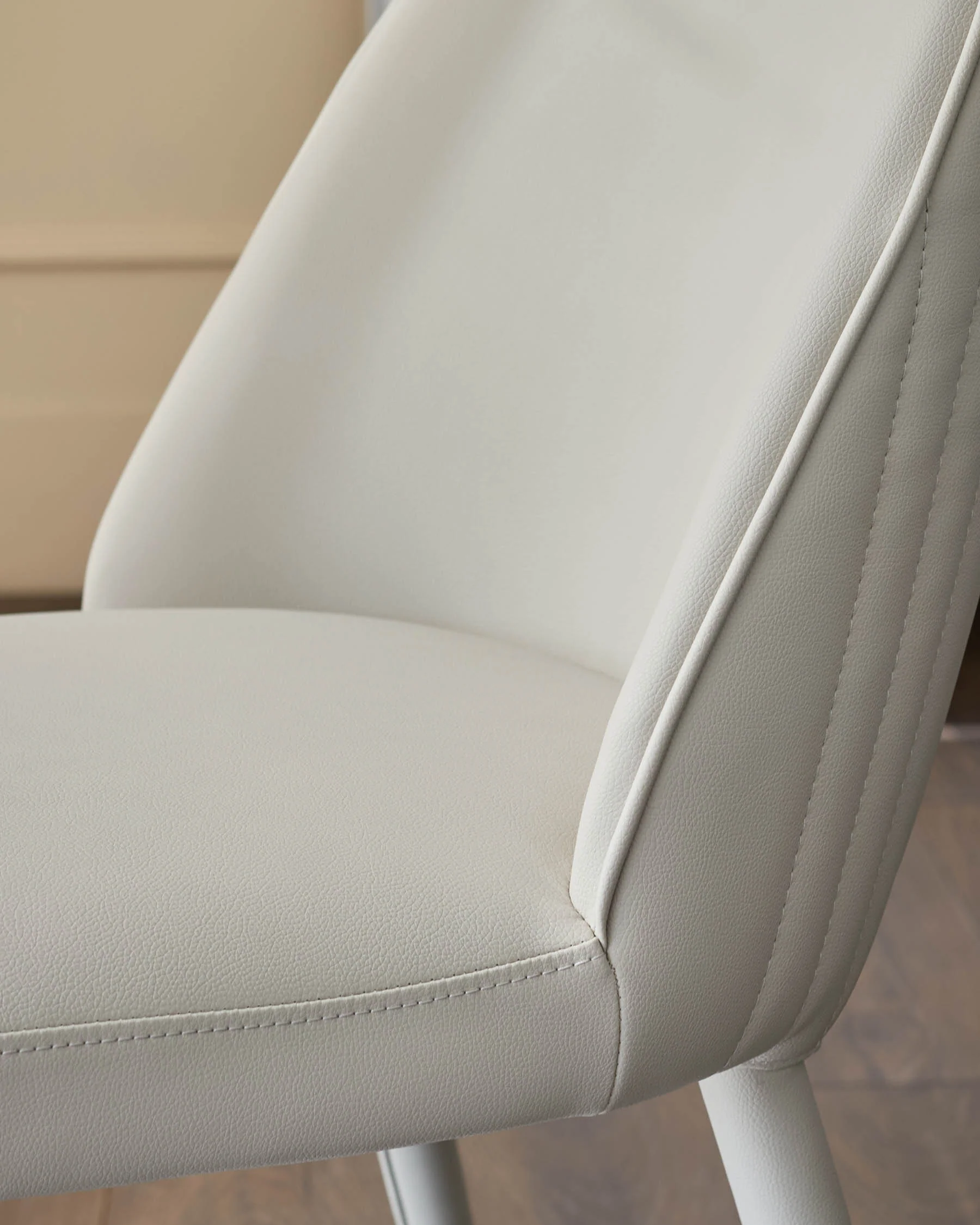 Saylor light grey faux leather dining chair - Image 6