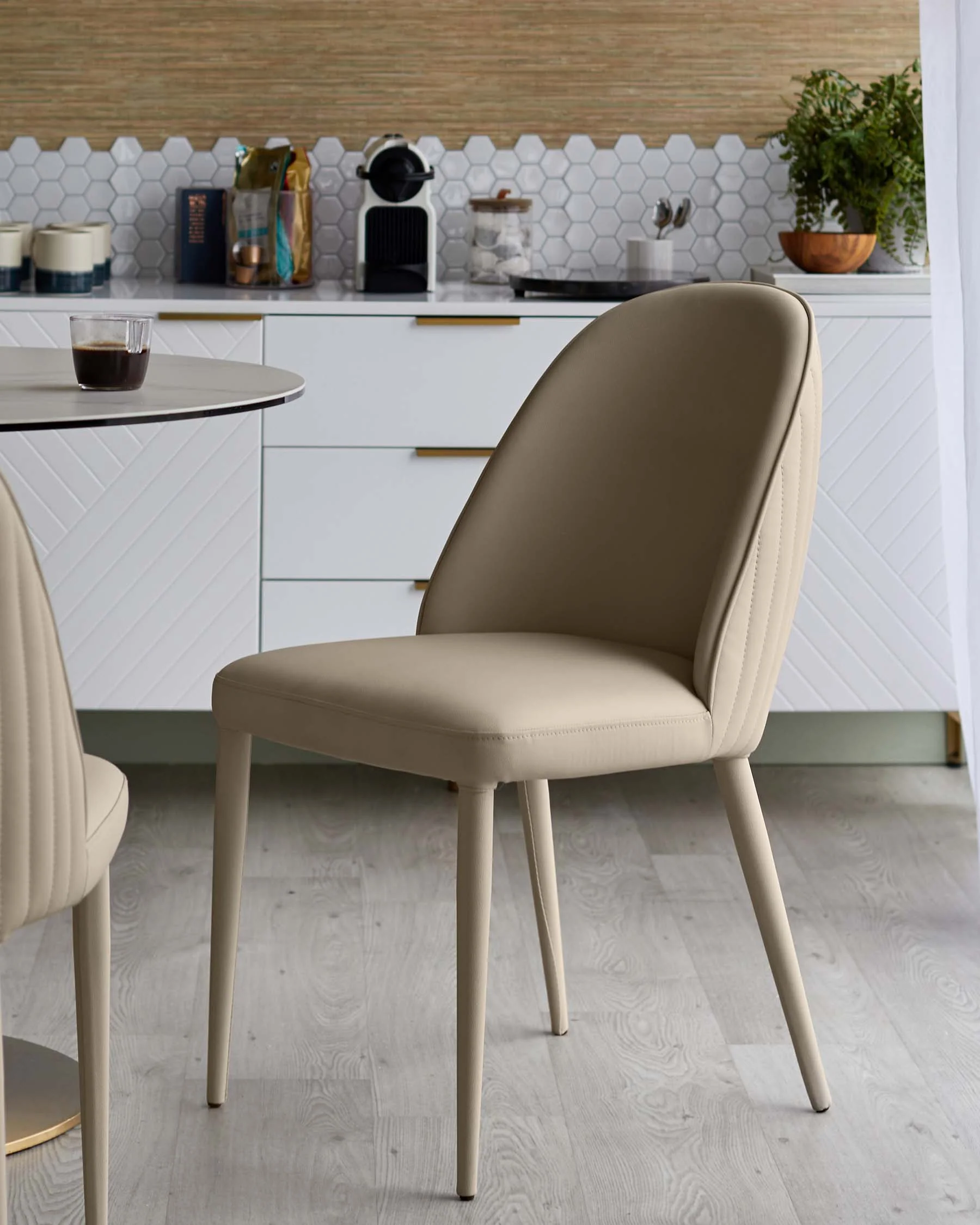 Saylor natural faux leather dining chair