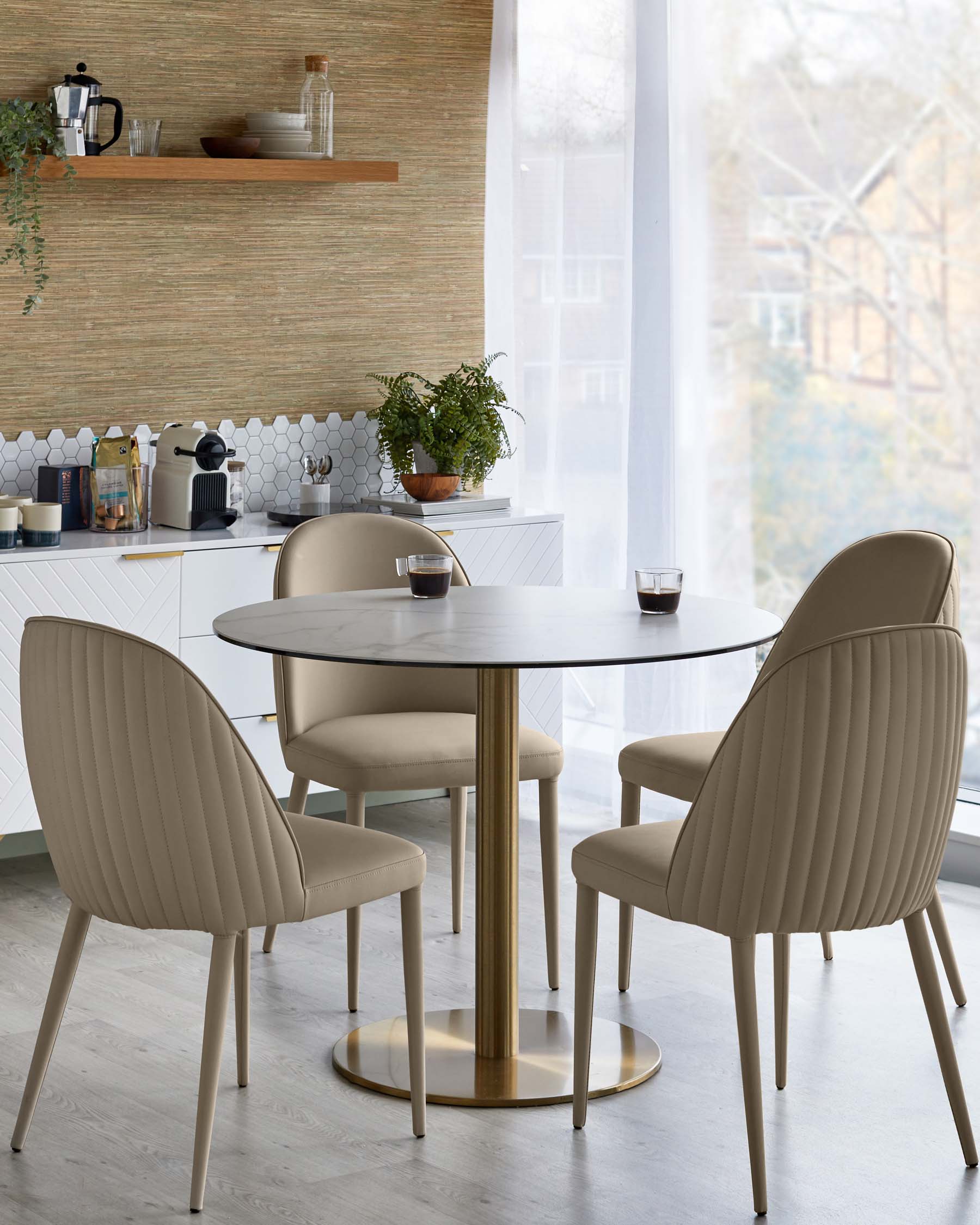 Saylor natural faux leather dining chair - Image 2