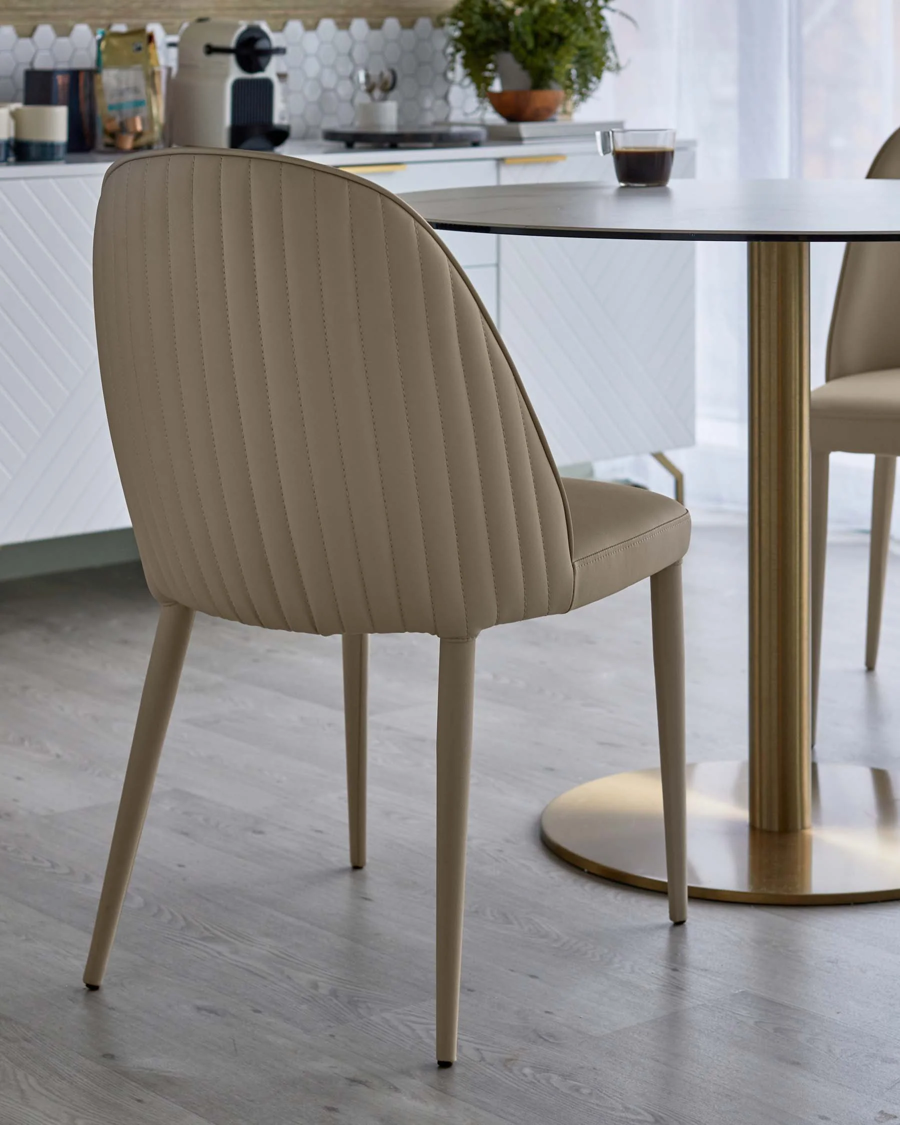 Saylor natural faux leather dining chair - Image 6