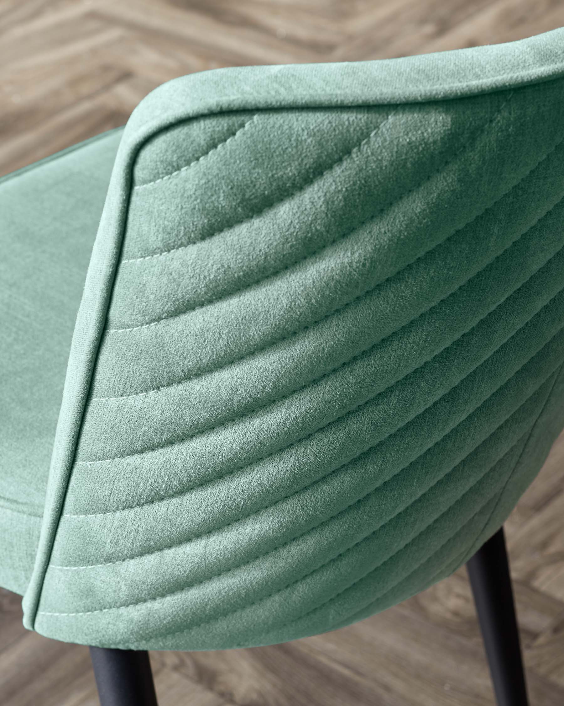 Serena sage green chenille dining chair - Image 7