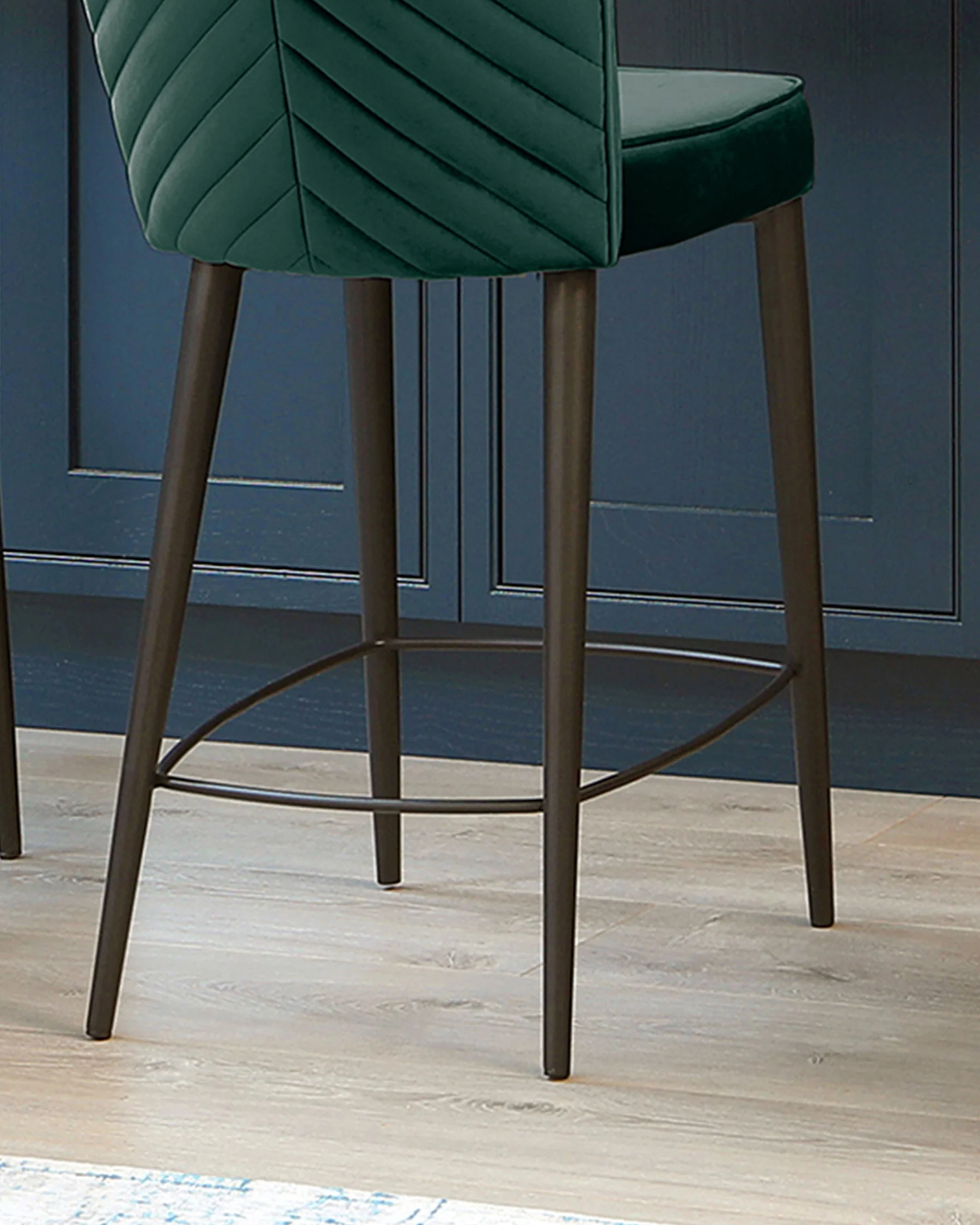 Serena Dark Green Velvet Bar Stool - Image 6