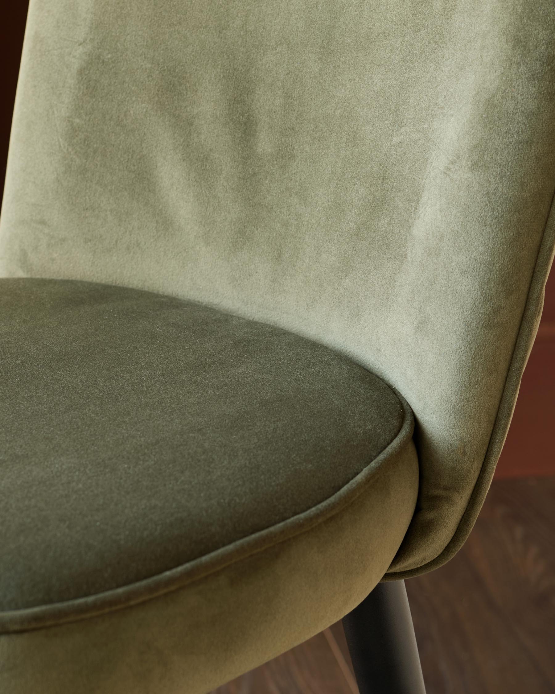 Serena olive green velvet bar stool - Image 6
