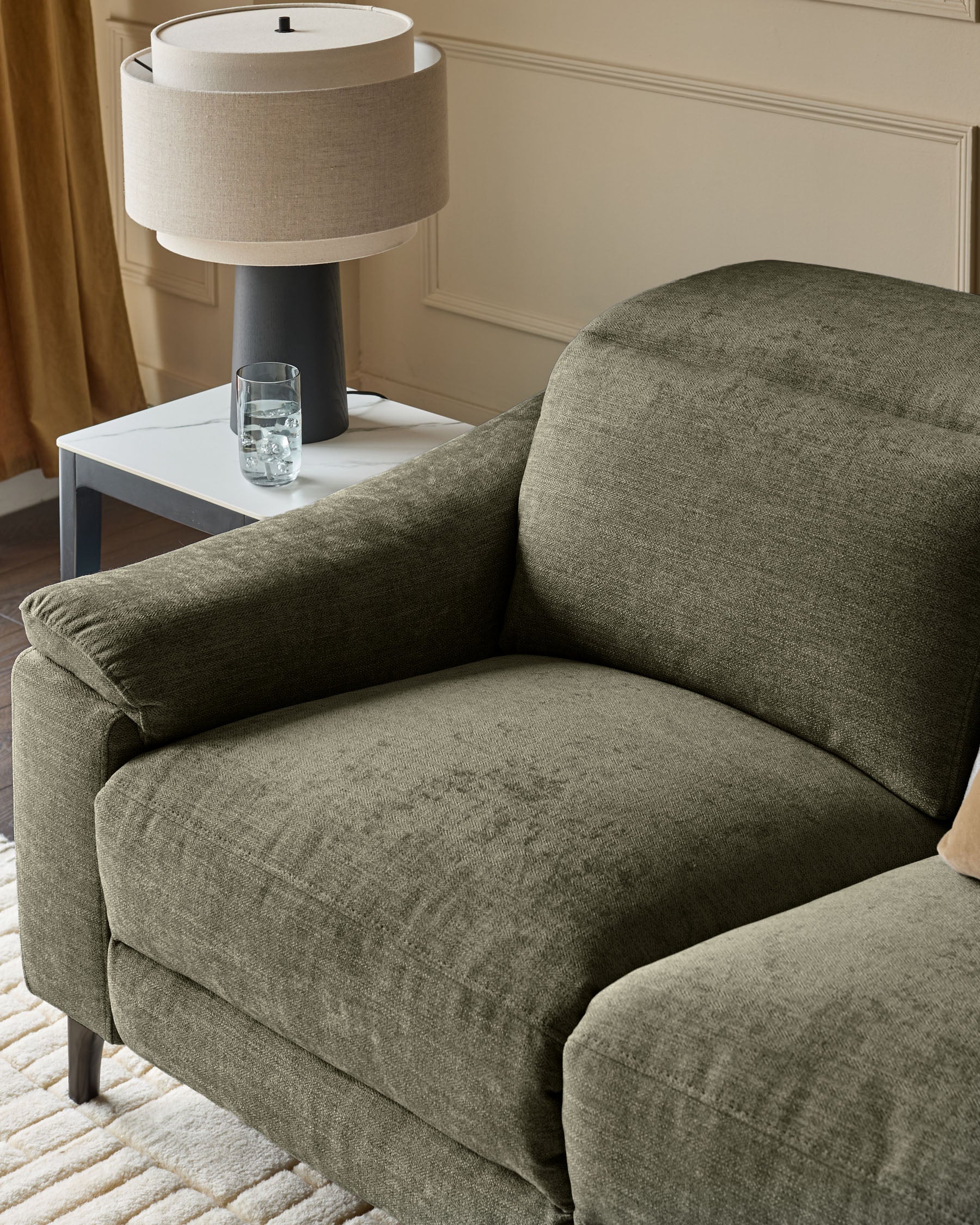 Serene dark green fabric 2 seater recliner sofa - Image 8
