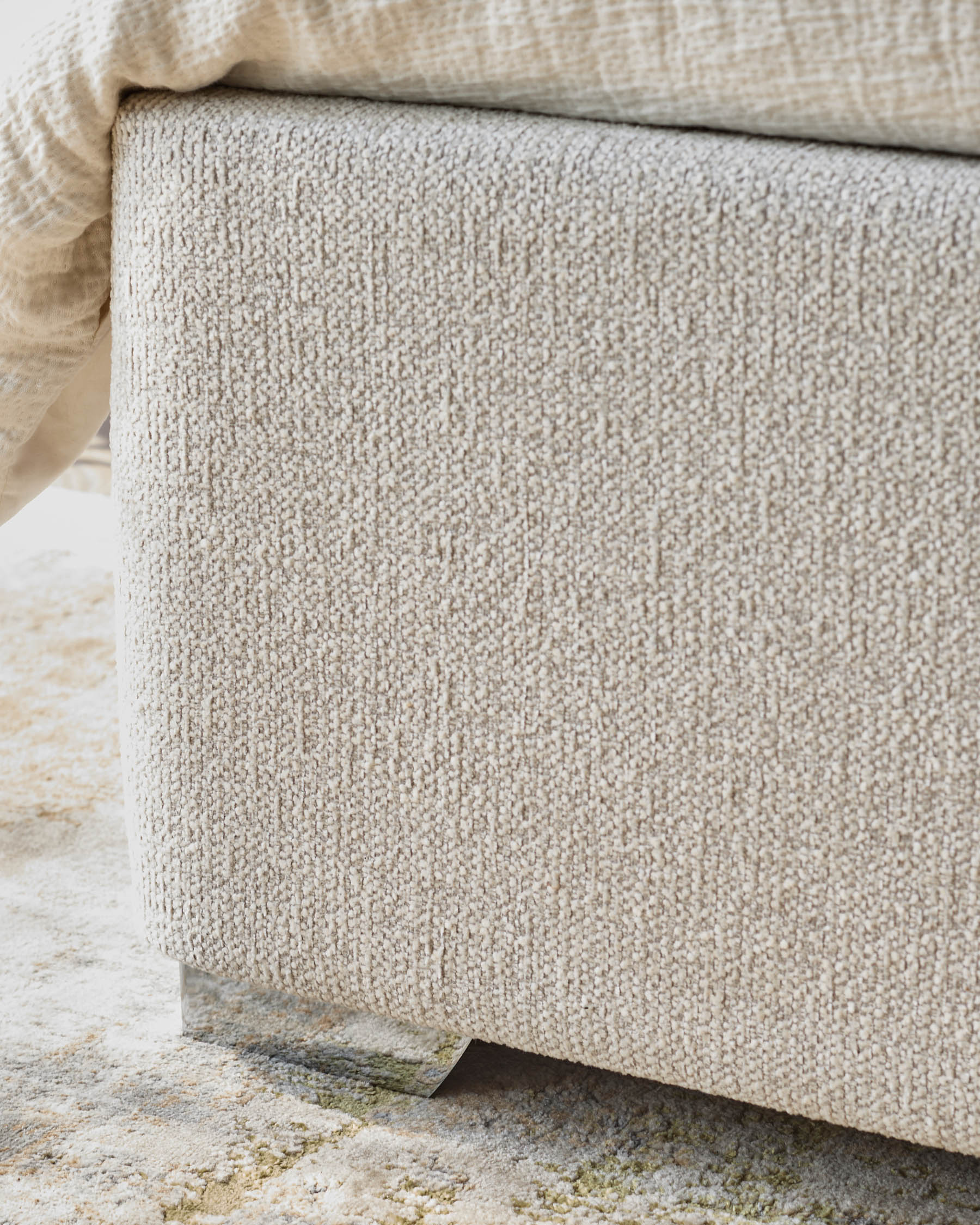 Siesta natural fabric double ottoman storage bed - Image 10