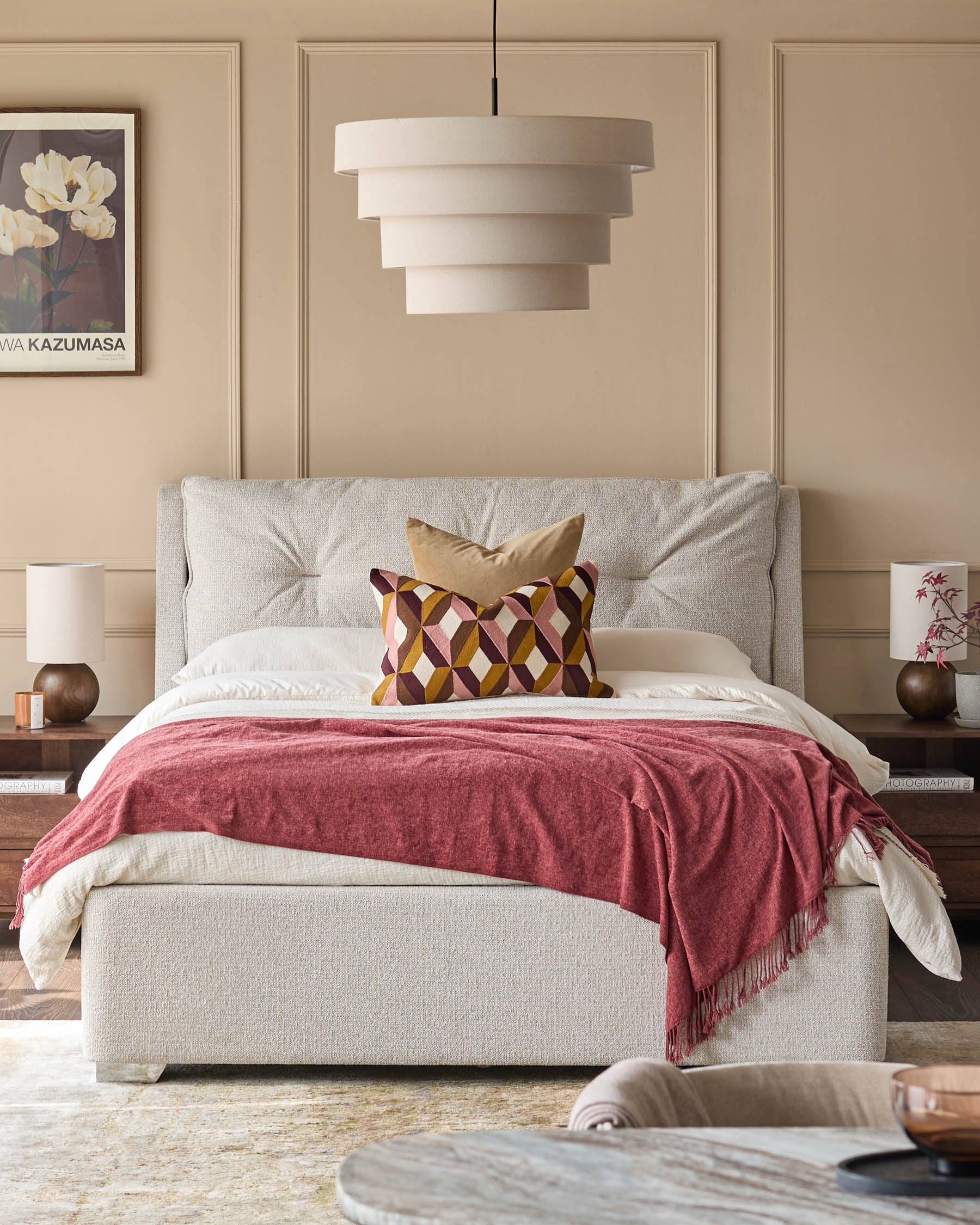 Siesta natural fabric double ottoman storage bed - Image 7