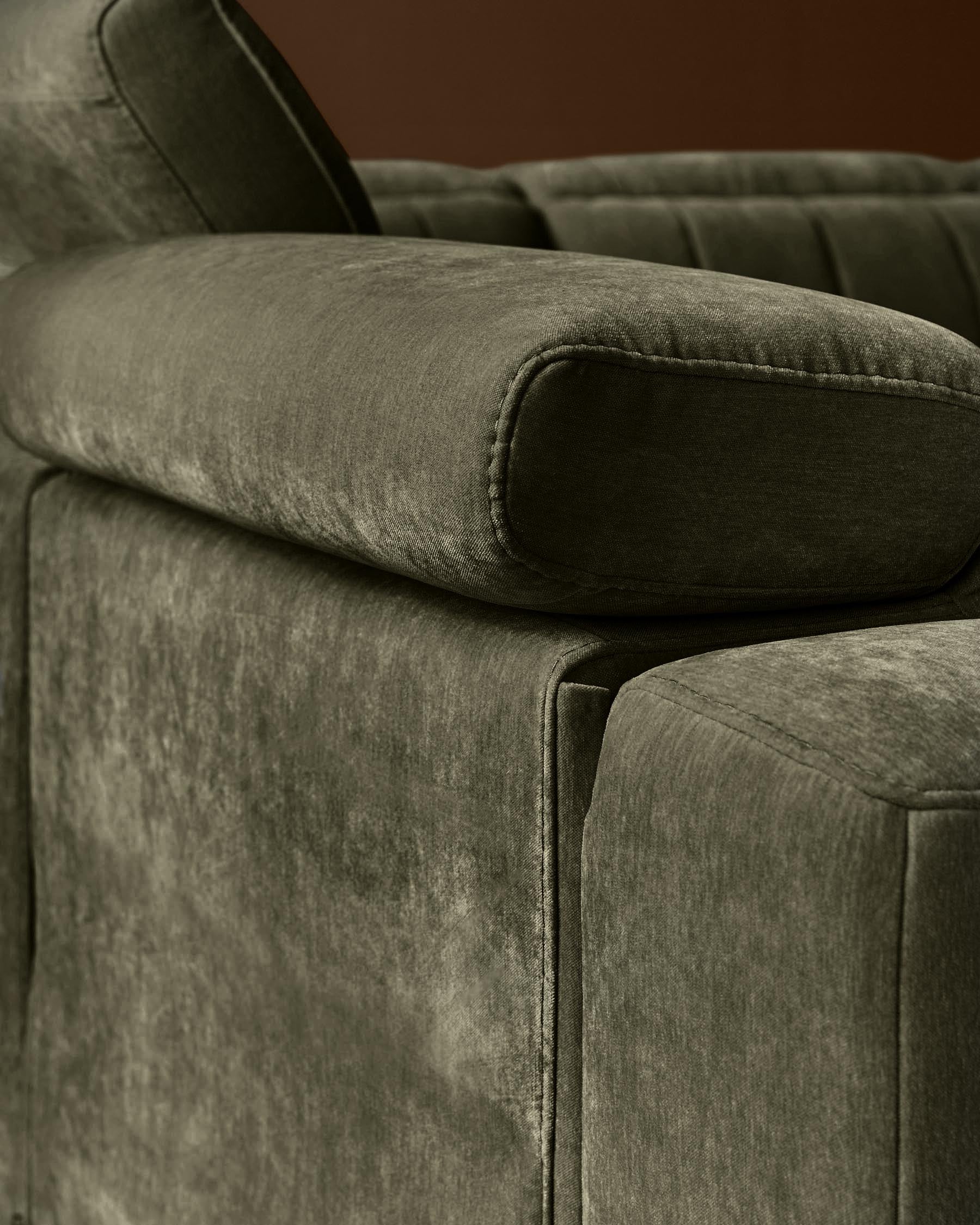 Skye dark green fabric 3 seater sofa - Image 5