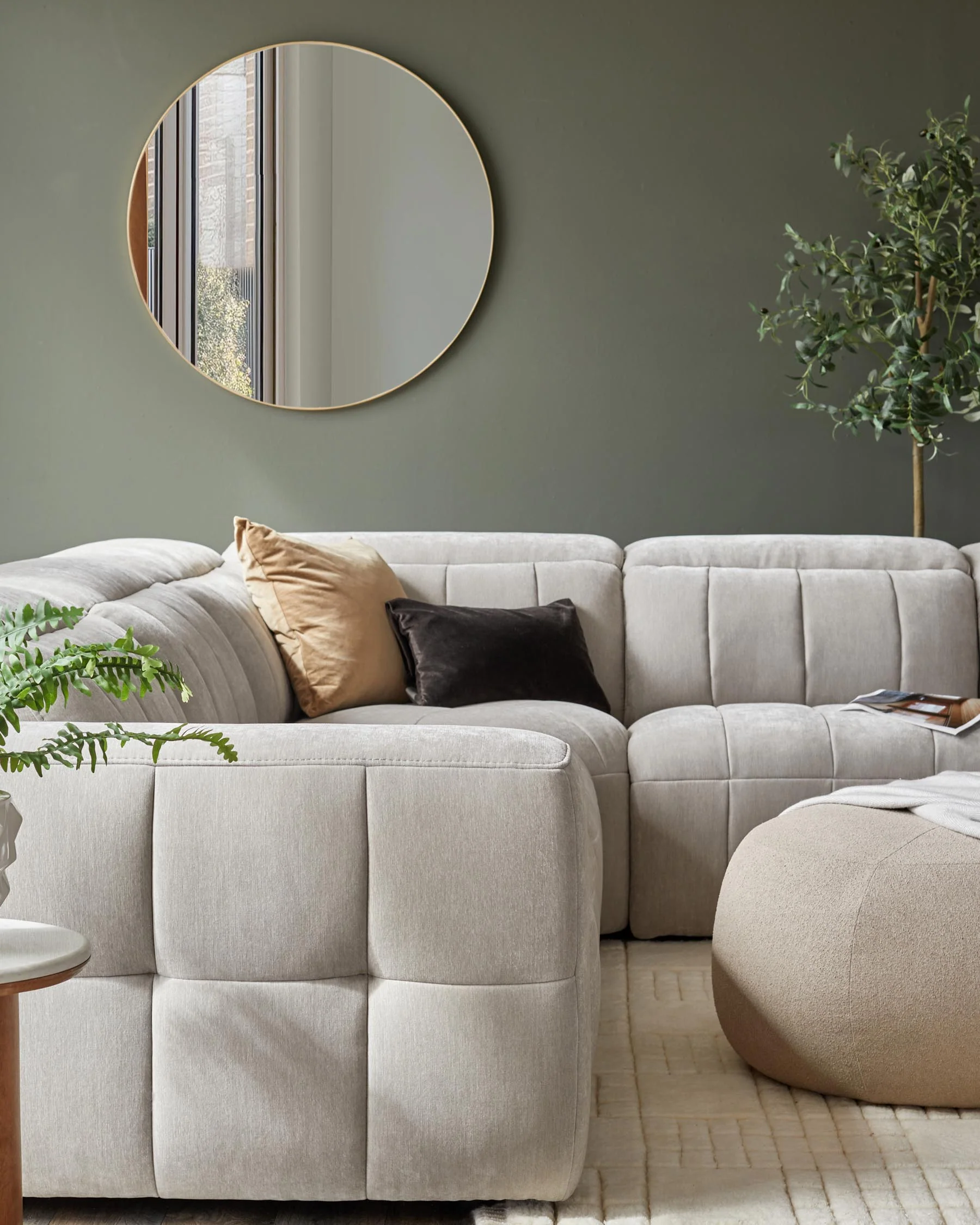 Skye light grey fabric small corner recliner sofa - Image 6