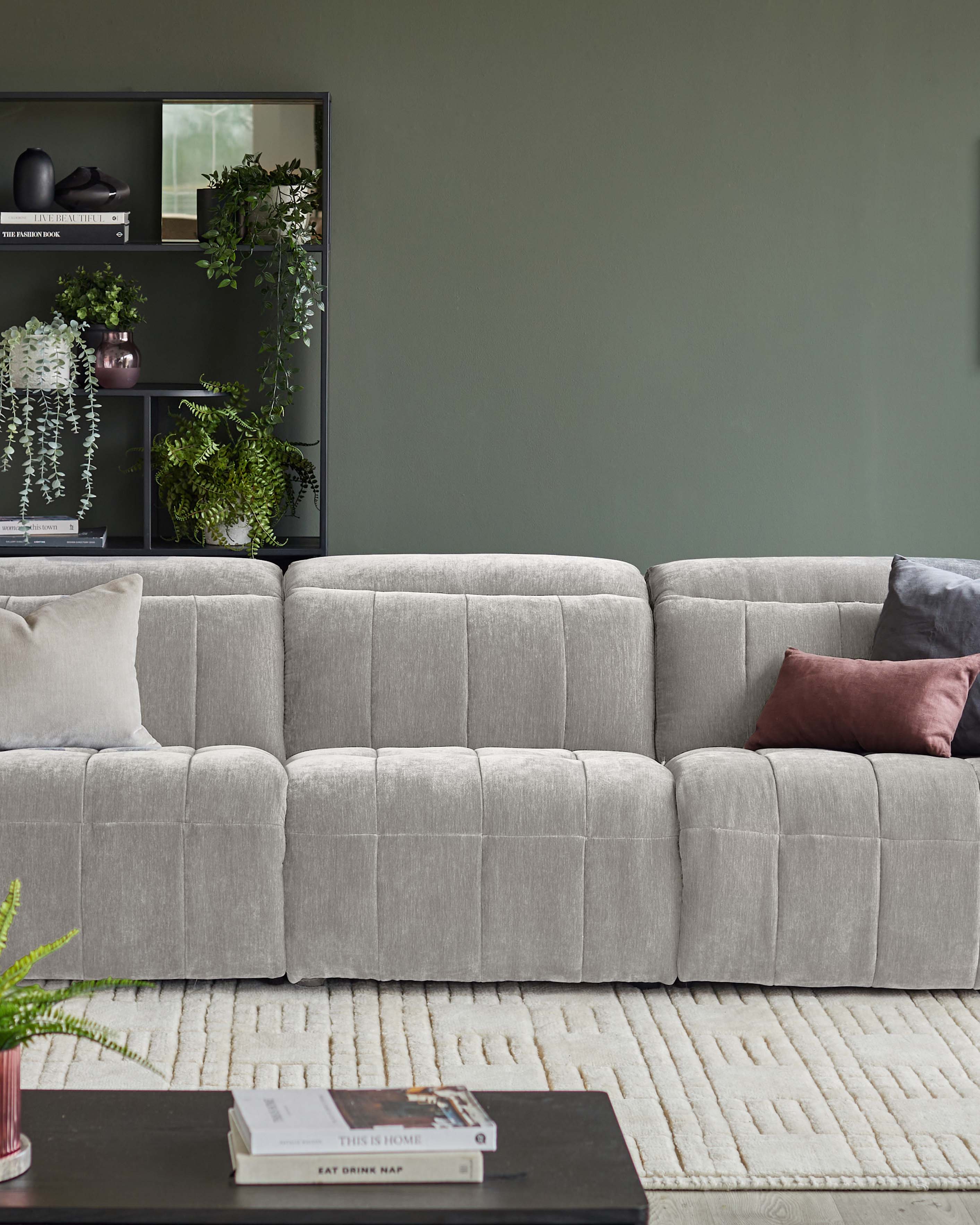 Skye light grey fabric single sofa module - Image 2