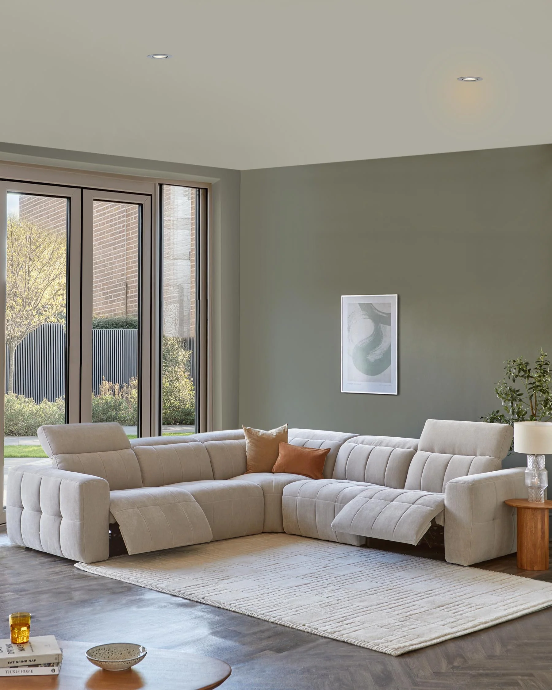 Skye light grey fabric single sofa module - Image 6