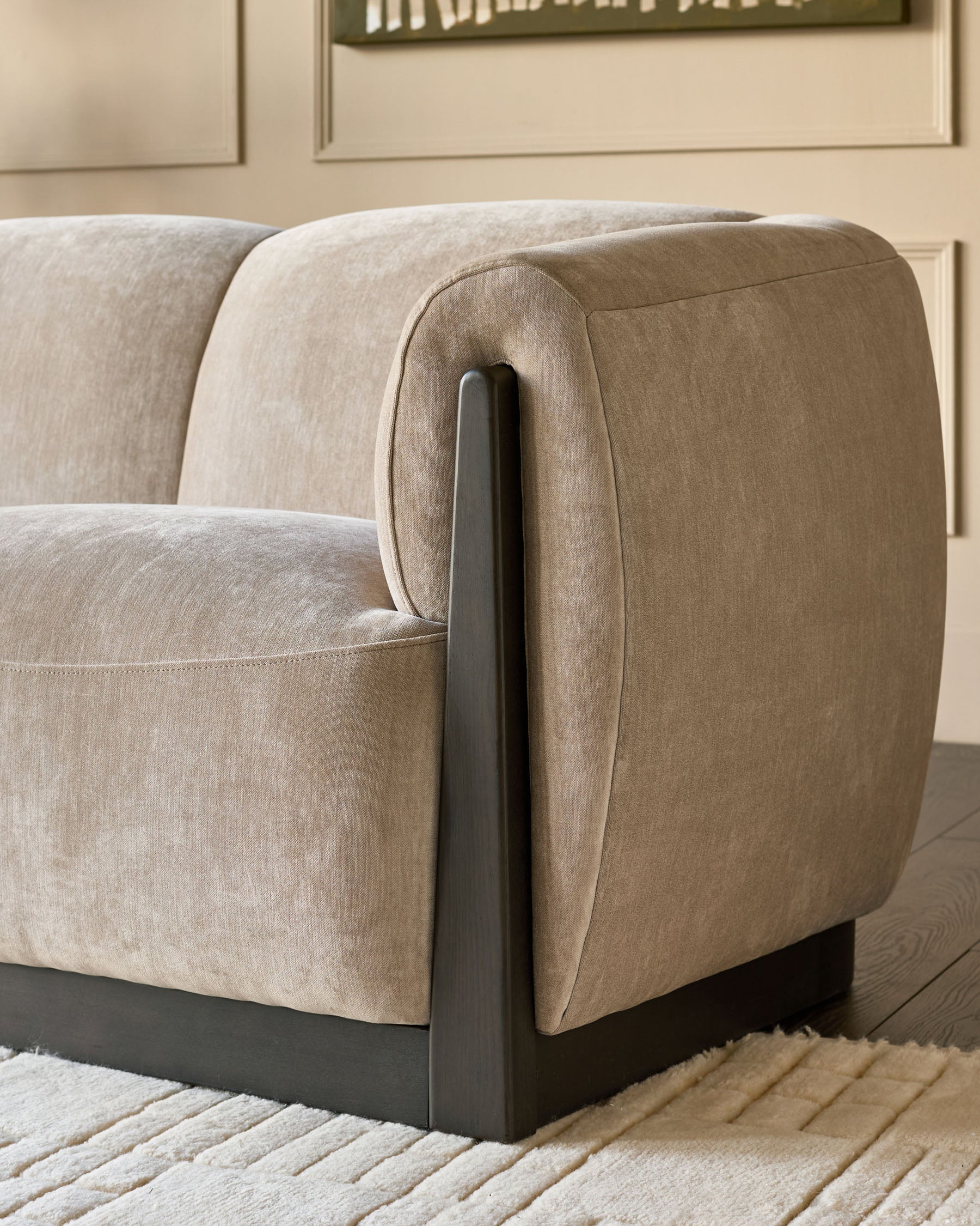 Teagan champagne fabric 2 seater sofa - Image 3