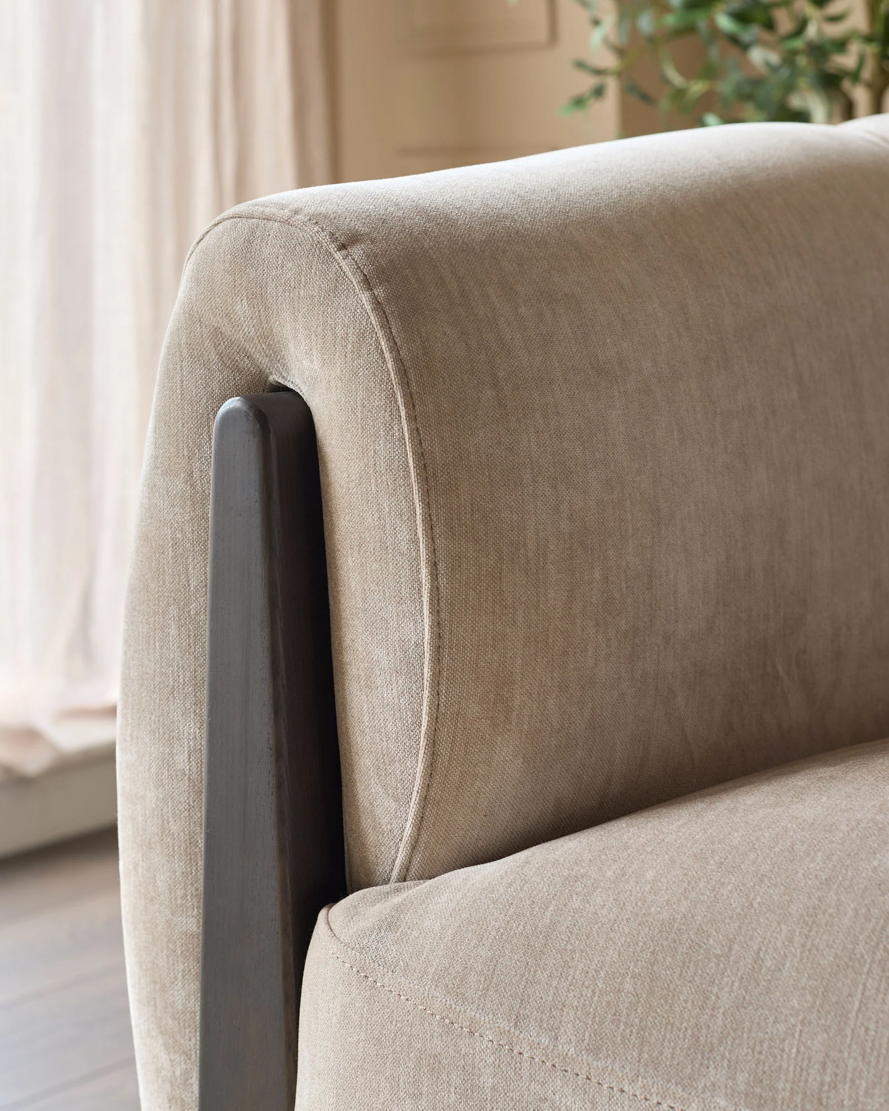 Teagan champagne fabric 2 seater sofa - Image 5