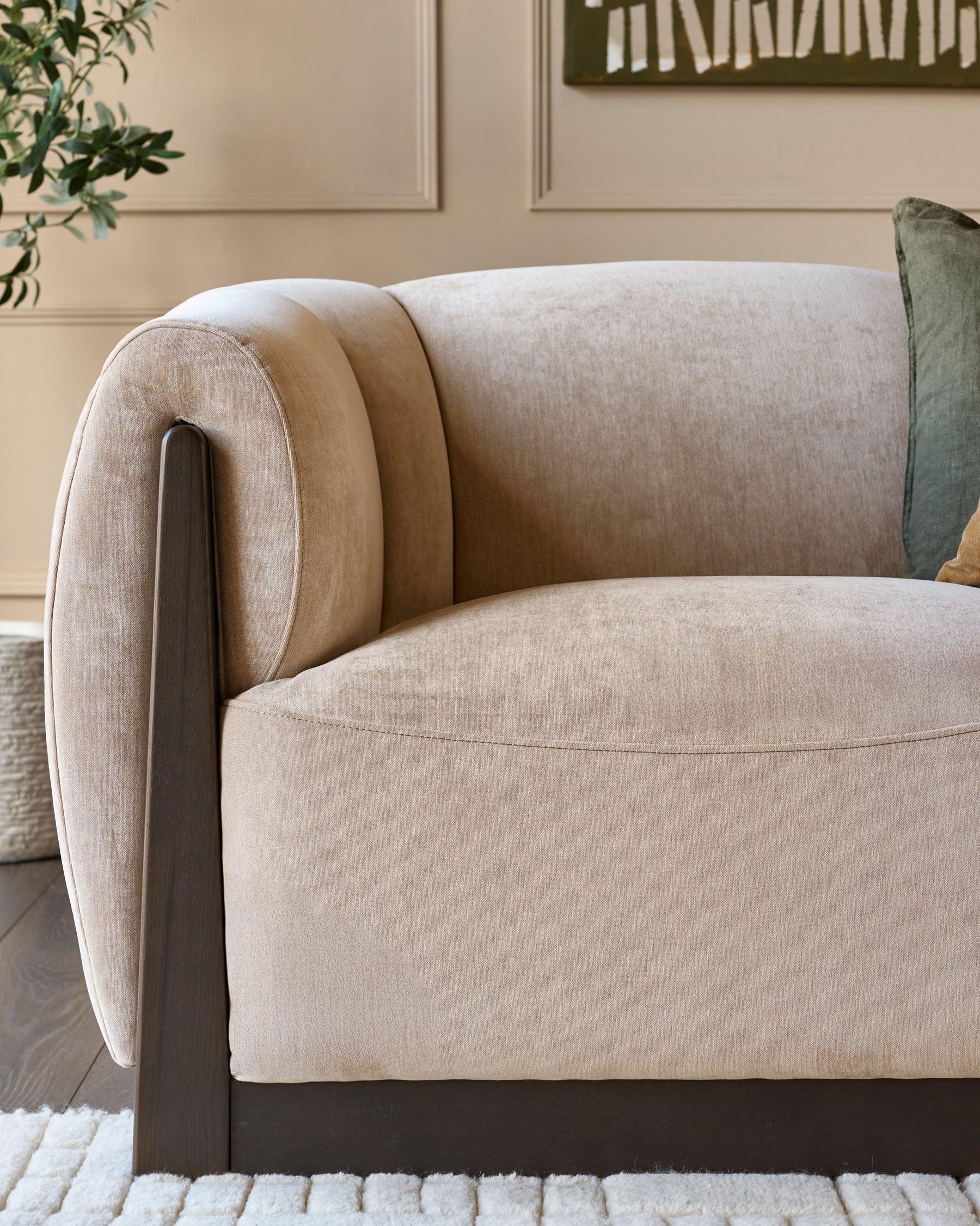 Teagan champagne fabric 2 seater sofa - Image 7