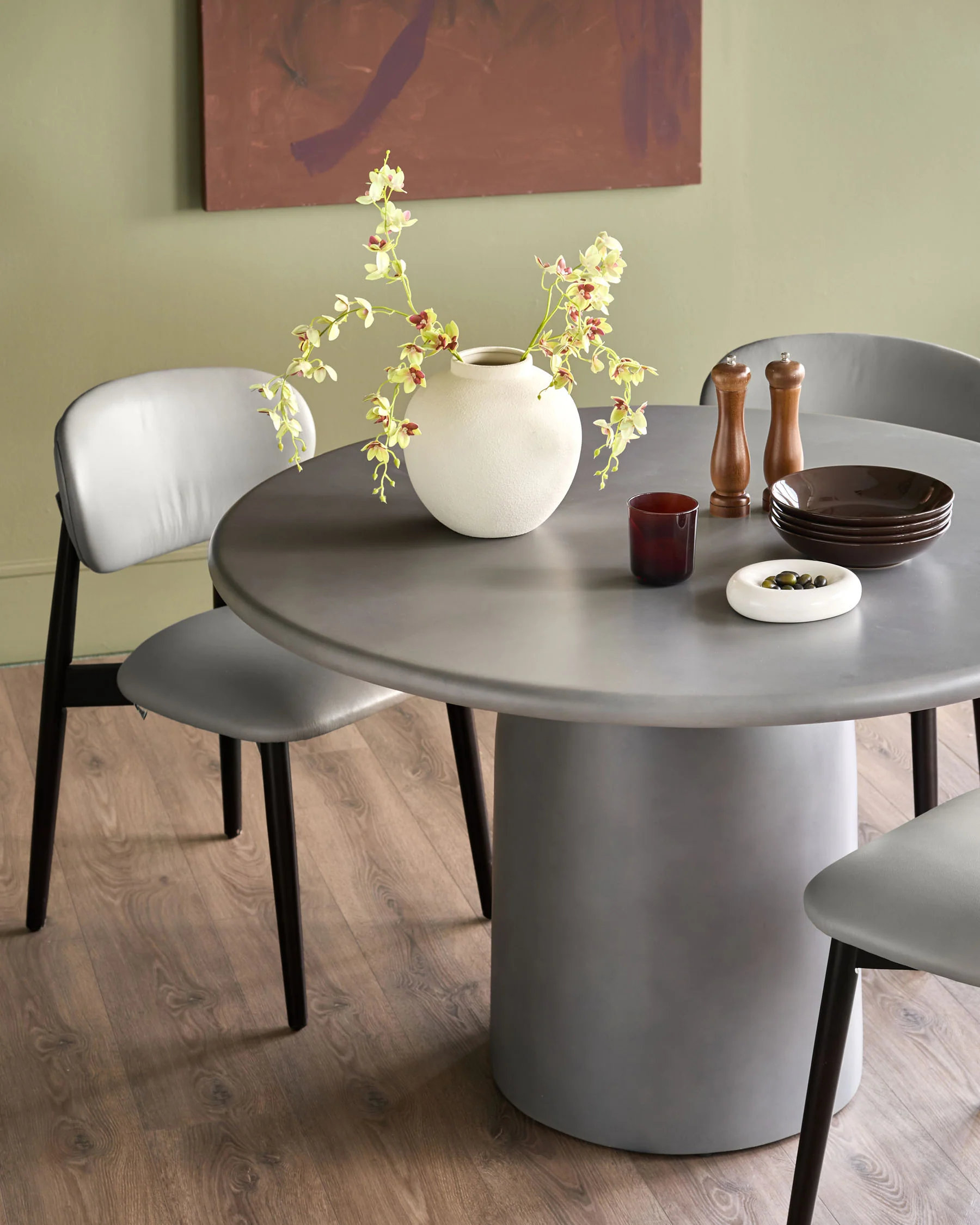 Tesso dark grey 4 seater dining table - Image 5