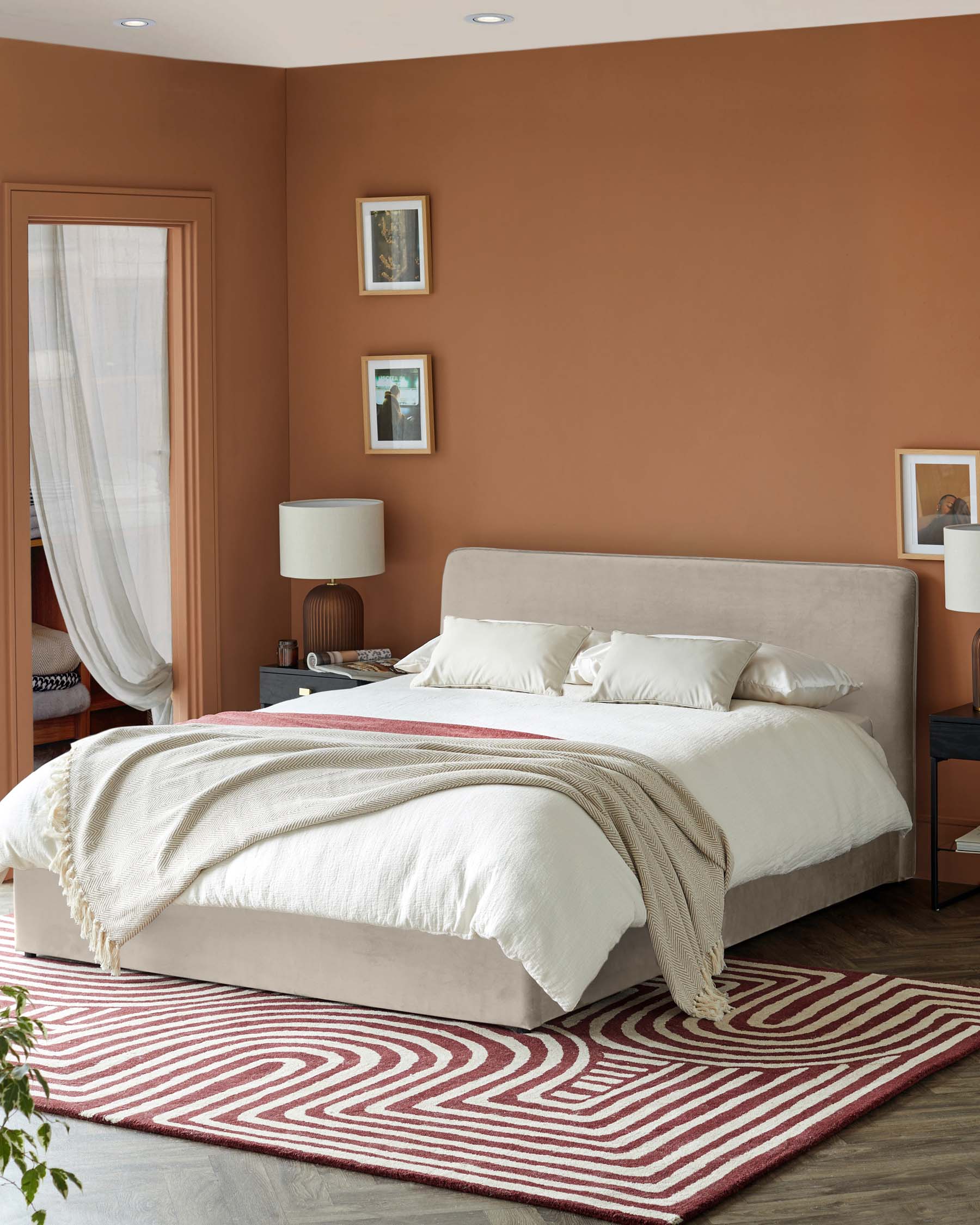 Turin champagne velvet double ottoman storage bed