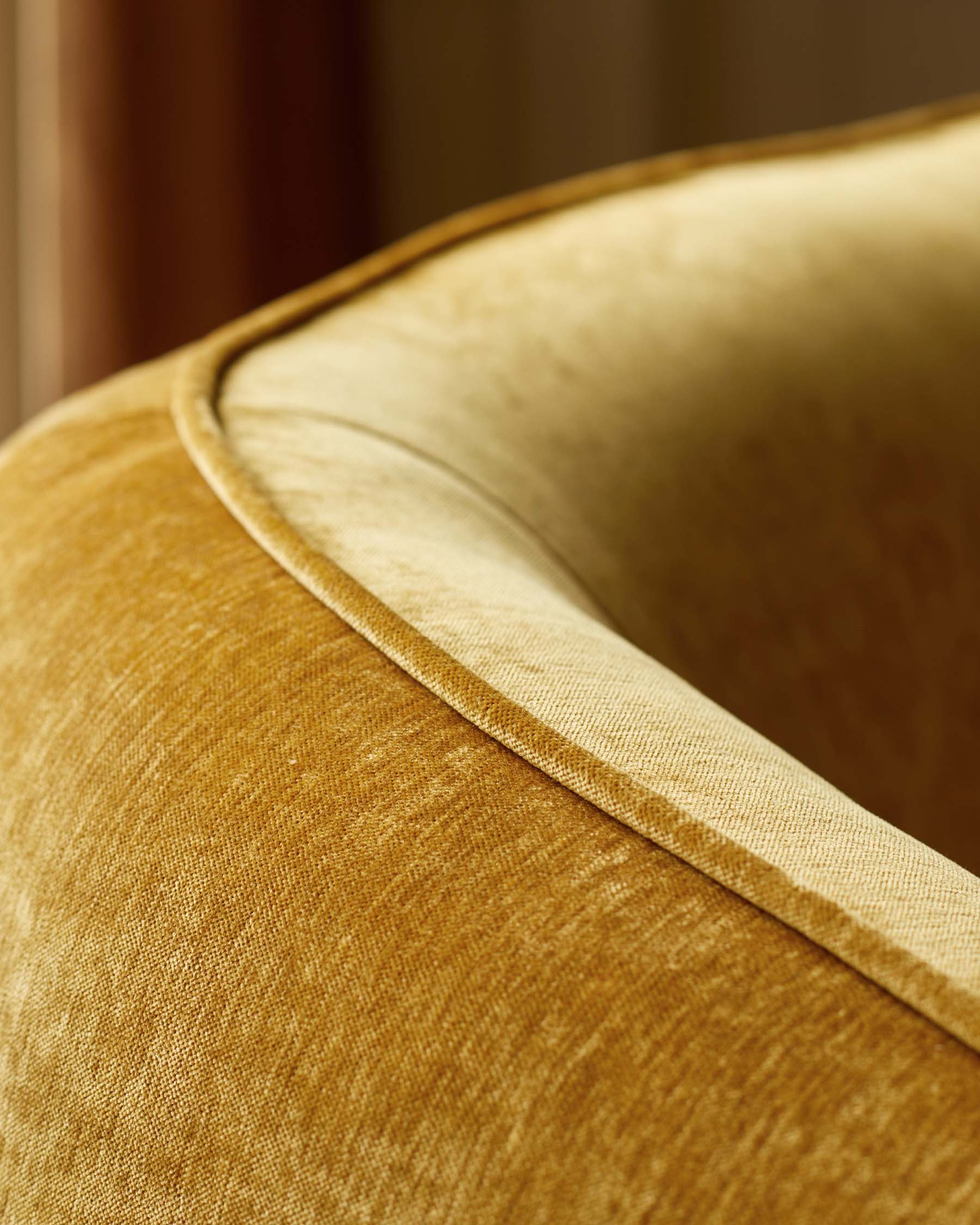 Zoey ochre fabric 2 seater sofa - Image 5