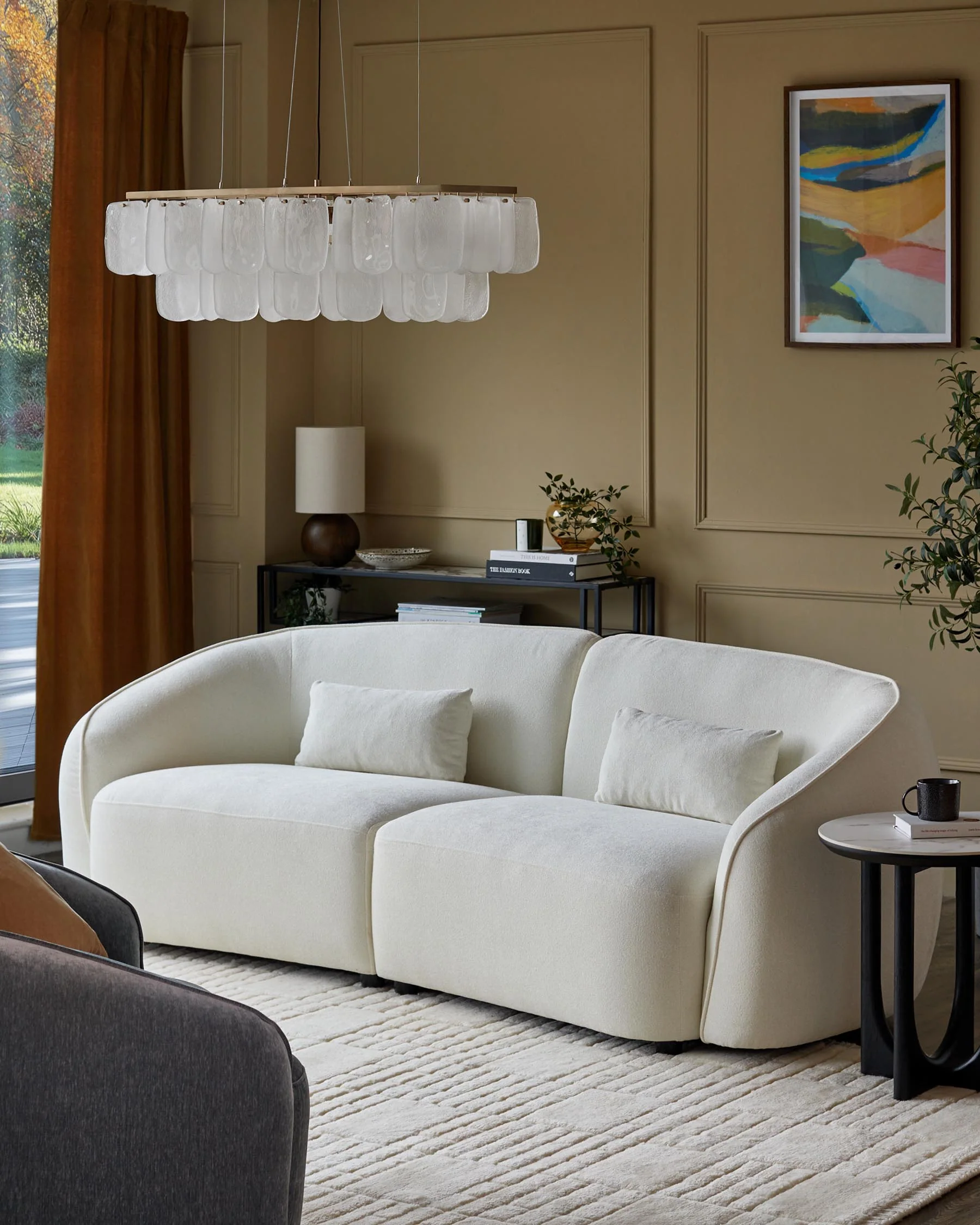 Zoey ivory boucle 3 seater sofa - Image 4
