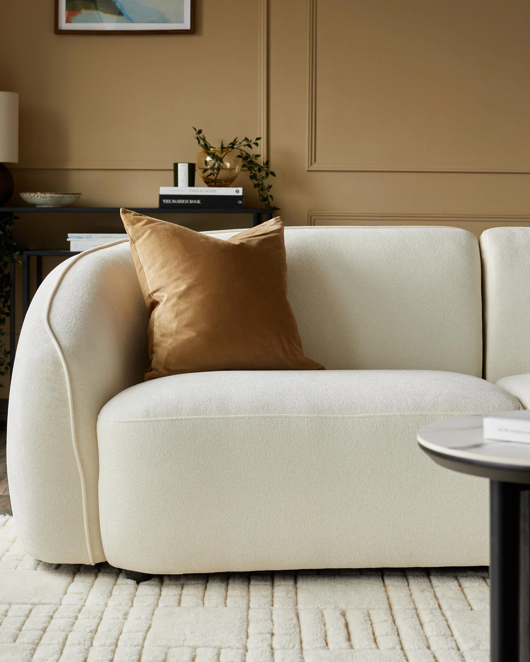 Zoey ivory boucle 3 seater sofa - Image 6