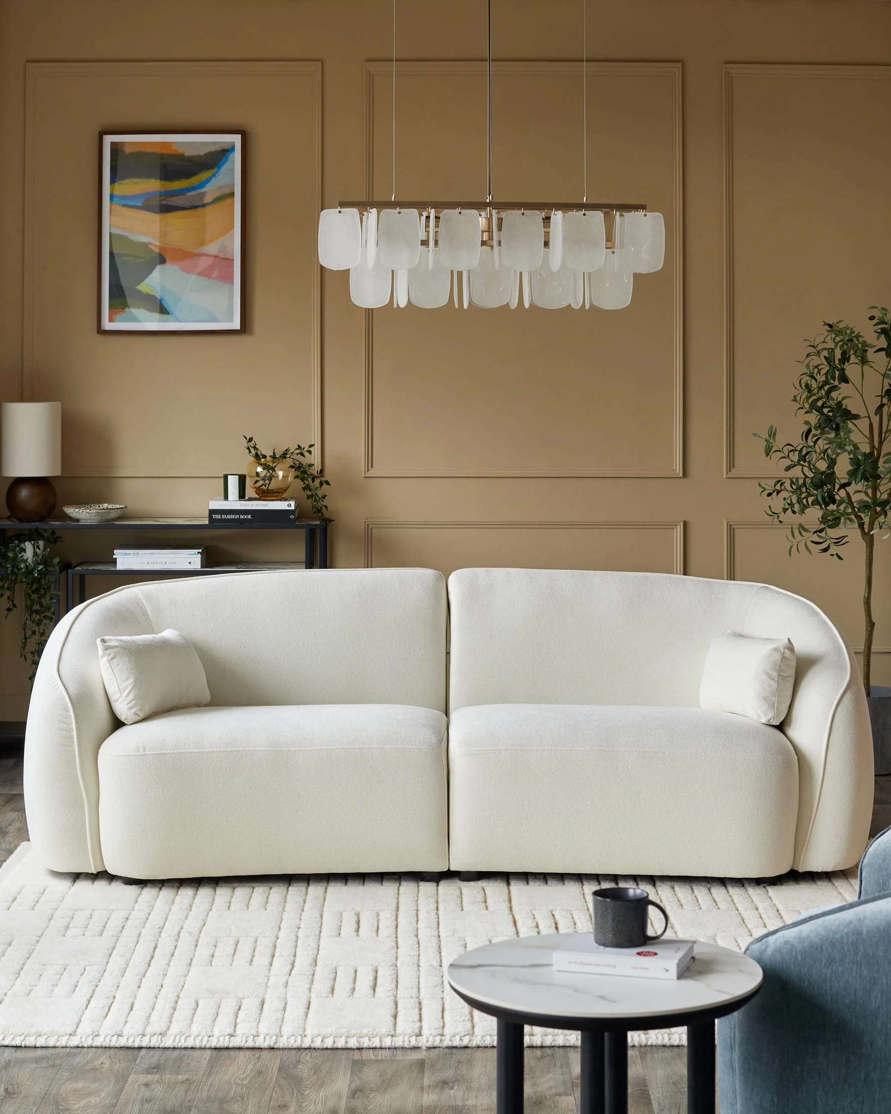 Zoey ivory boucle 3 seater sofa - Image 7