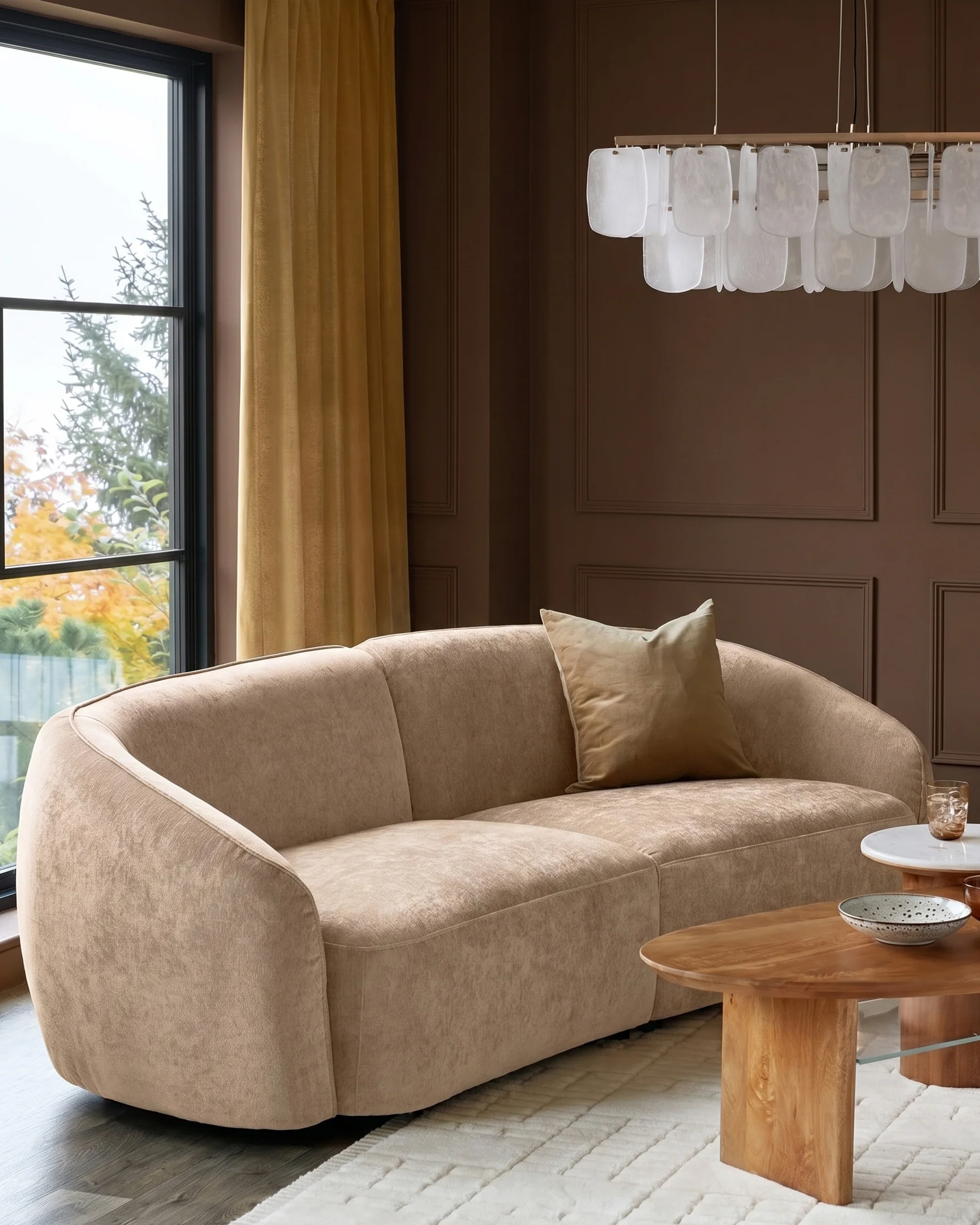 Zoey champagne chenille 3 seater sofa - Image 2